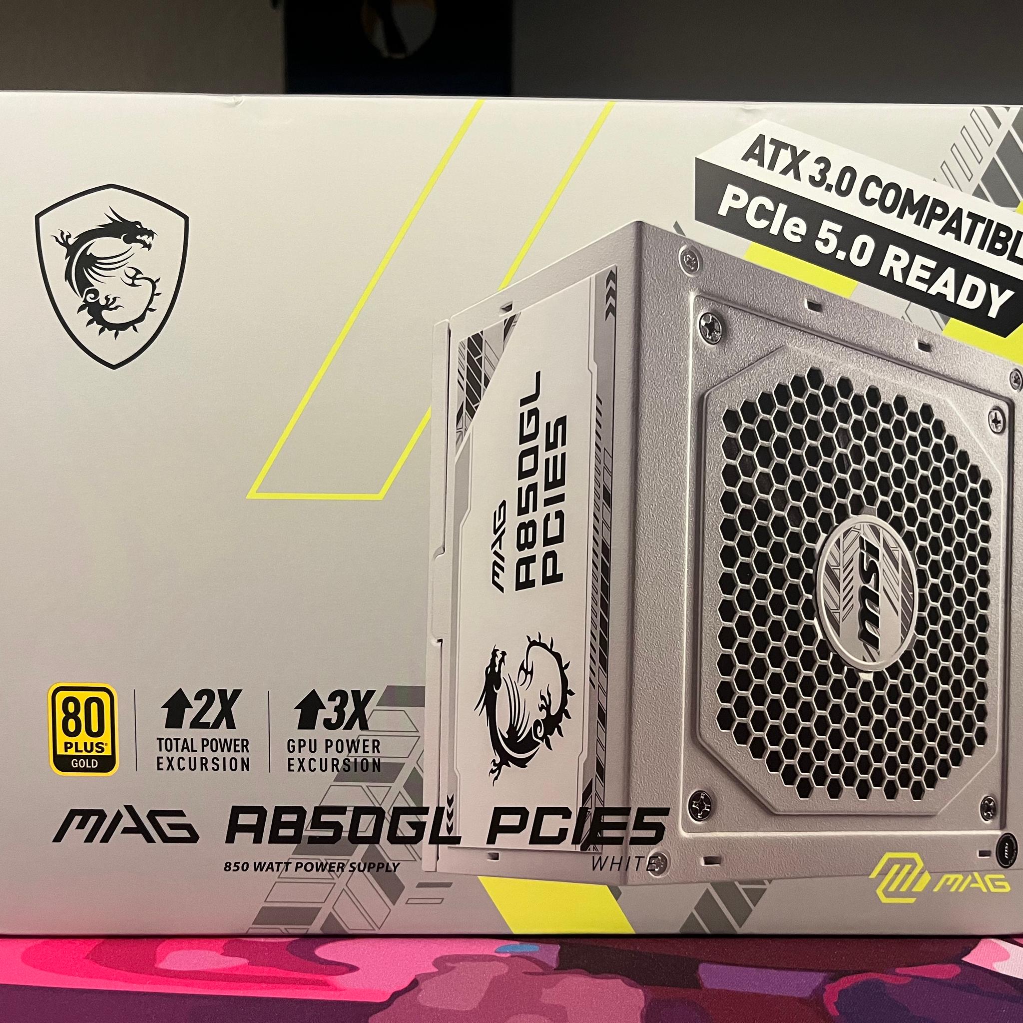 MSI MAG A850GL PCIE5 850 Watt PSU (Like New, Color: White)