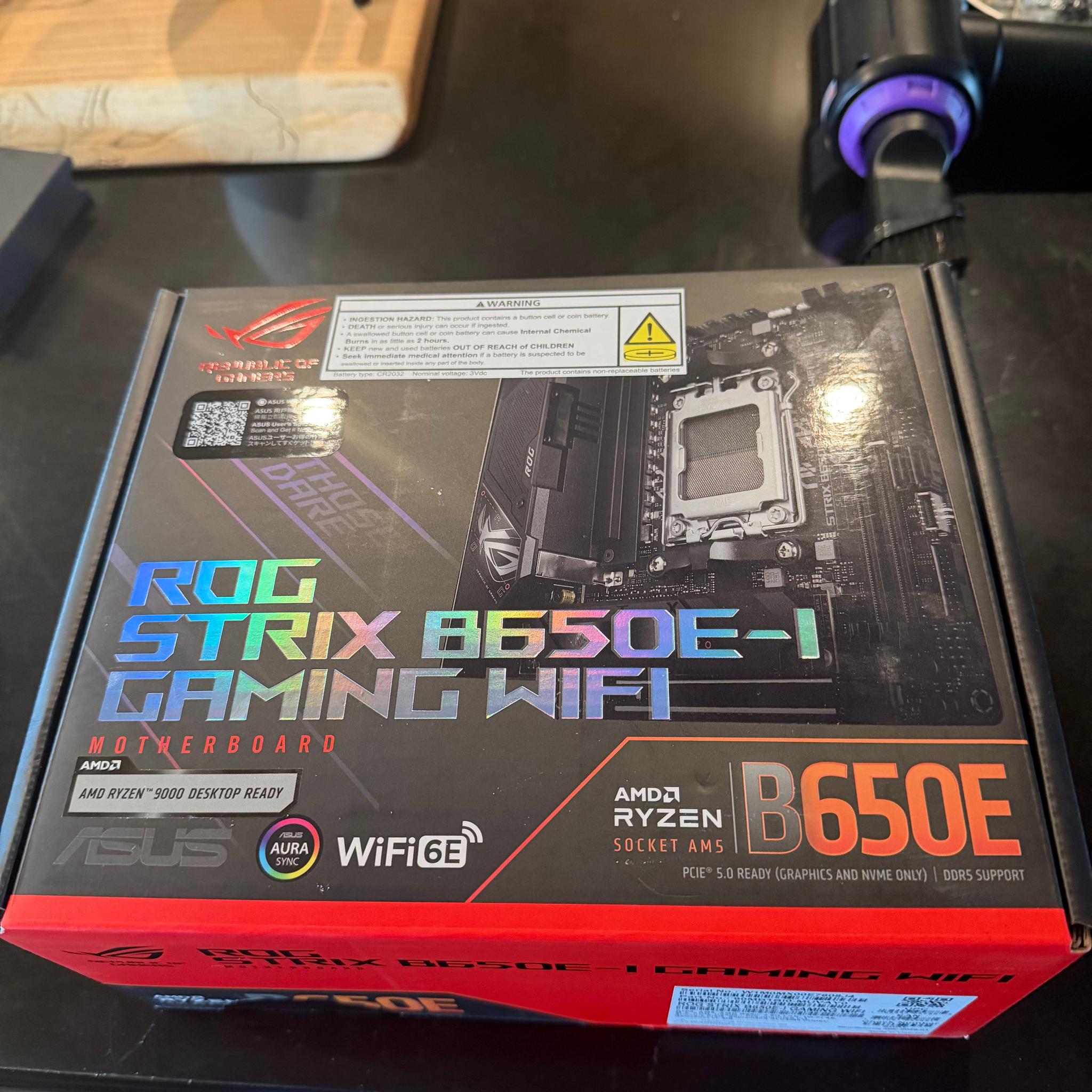 ASUS ROG STRIX B650E-I GAMING WIFI Mini-ITX AM5 Motherboard – NEW SEALED – PCIe 5.0, DDR5, WiFi 6E