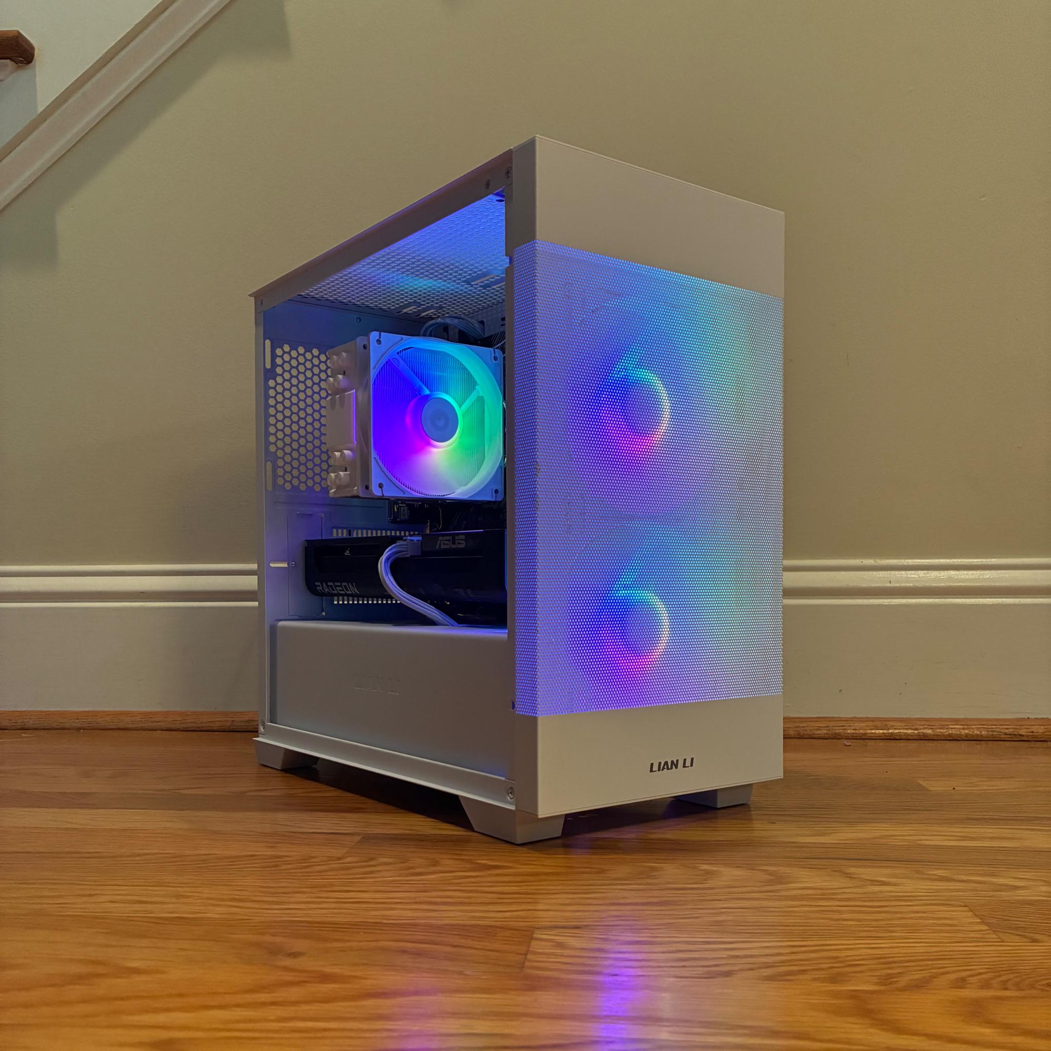 RX 9060XT R7 5800XT WHITE RGB GAMING PC 32GB 1TB SSD WiFi 6 BLUETOOTH WINDOWS 10/11