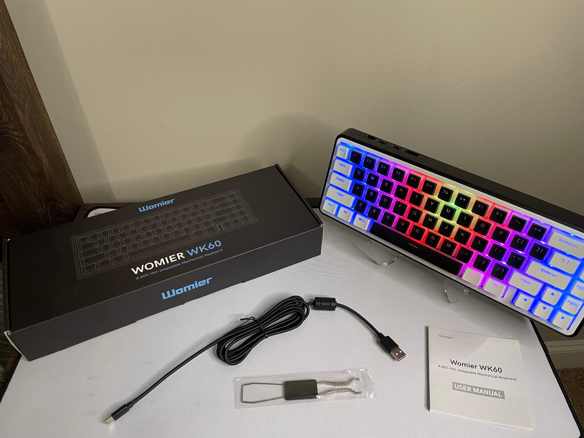 WK60 Mechanical Gaming Keyboard Wireless - Pudding Keycaps with Thocky Switches