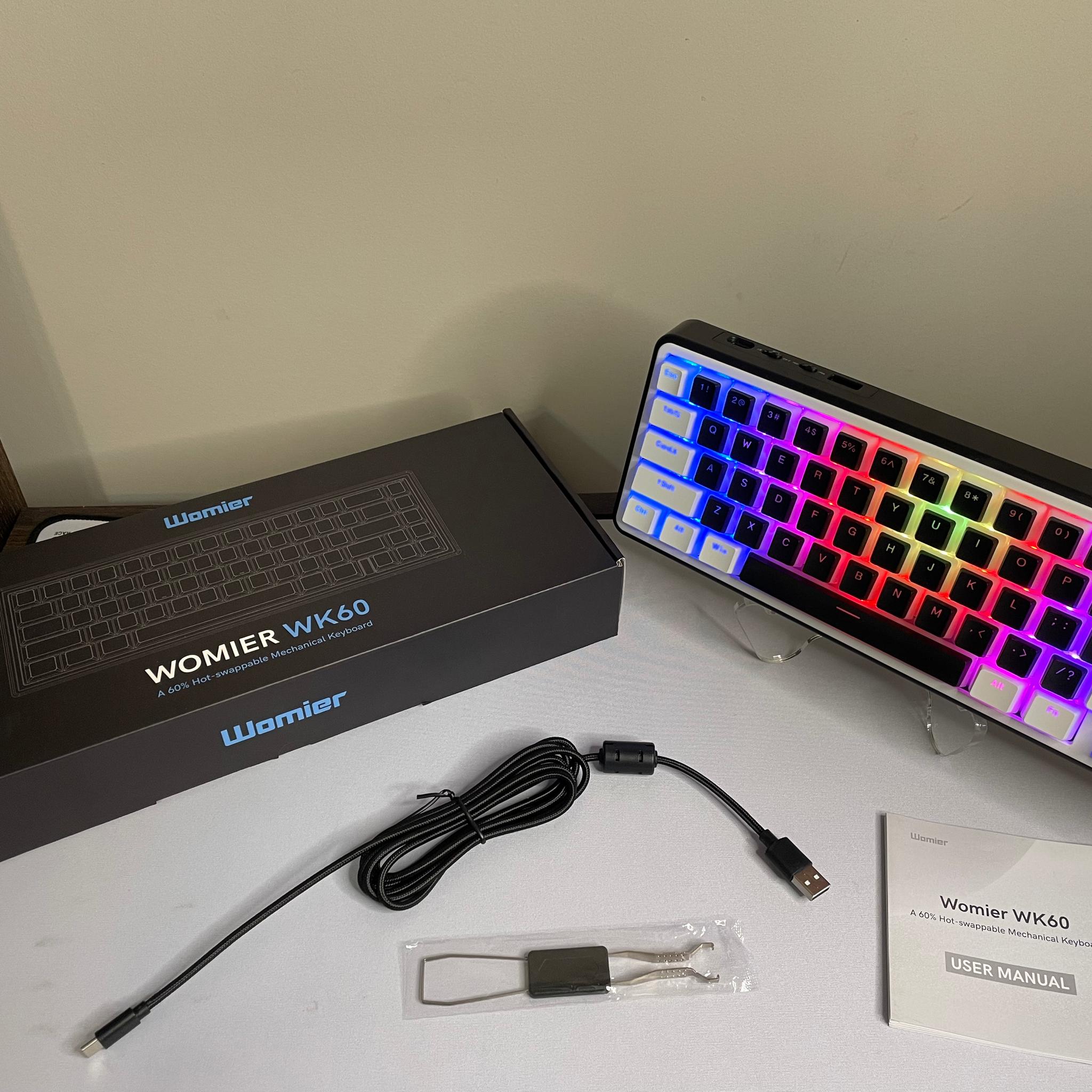 WK60 Mechanical Gaming Keyboard Wireless - Pudding Keycaps with Thocky Switches