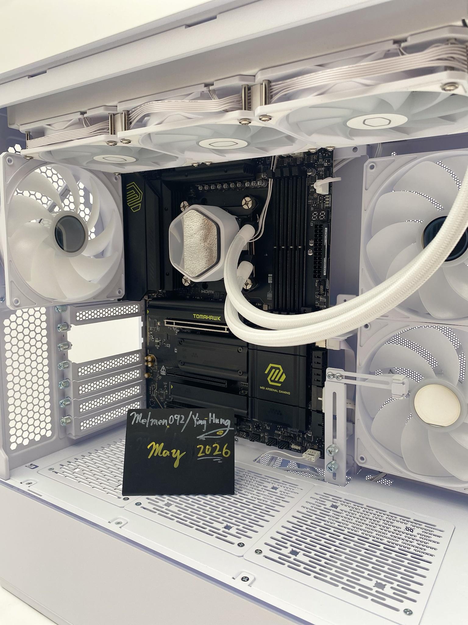 Lian Li CG237 Tempered Glass ATX Mid-Tower Case with 360 AIO and MSI Mag X870E Tomahawk WiFi