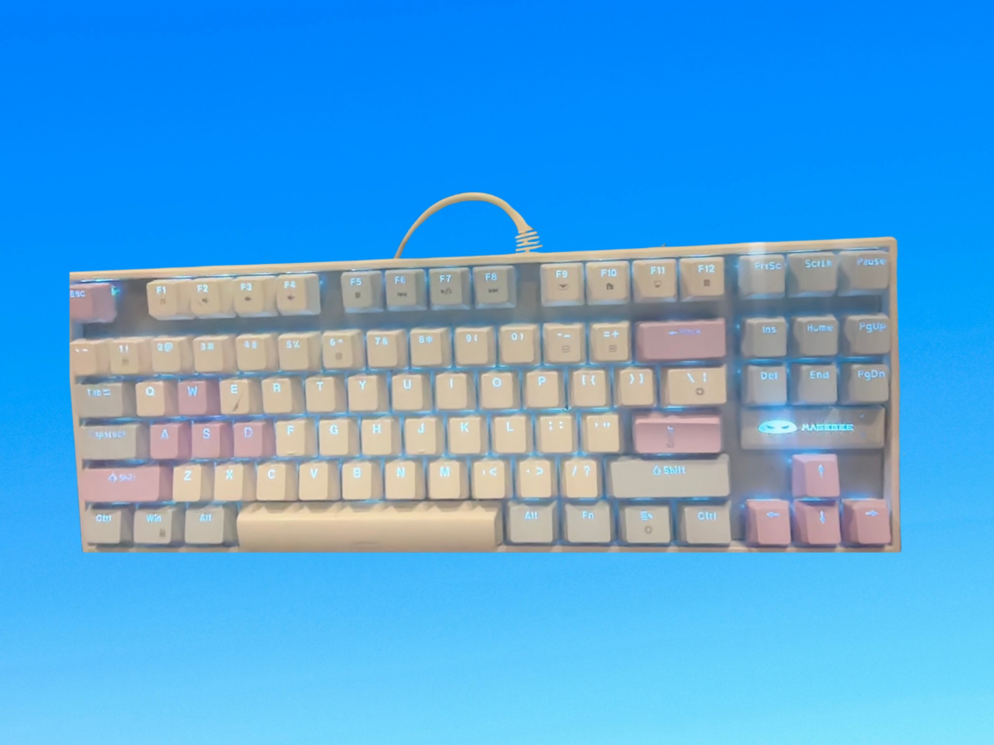 Magegee 75% mechanical keyboard | red switch, 87 keys, & Blue backlit keyboard