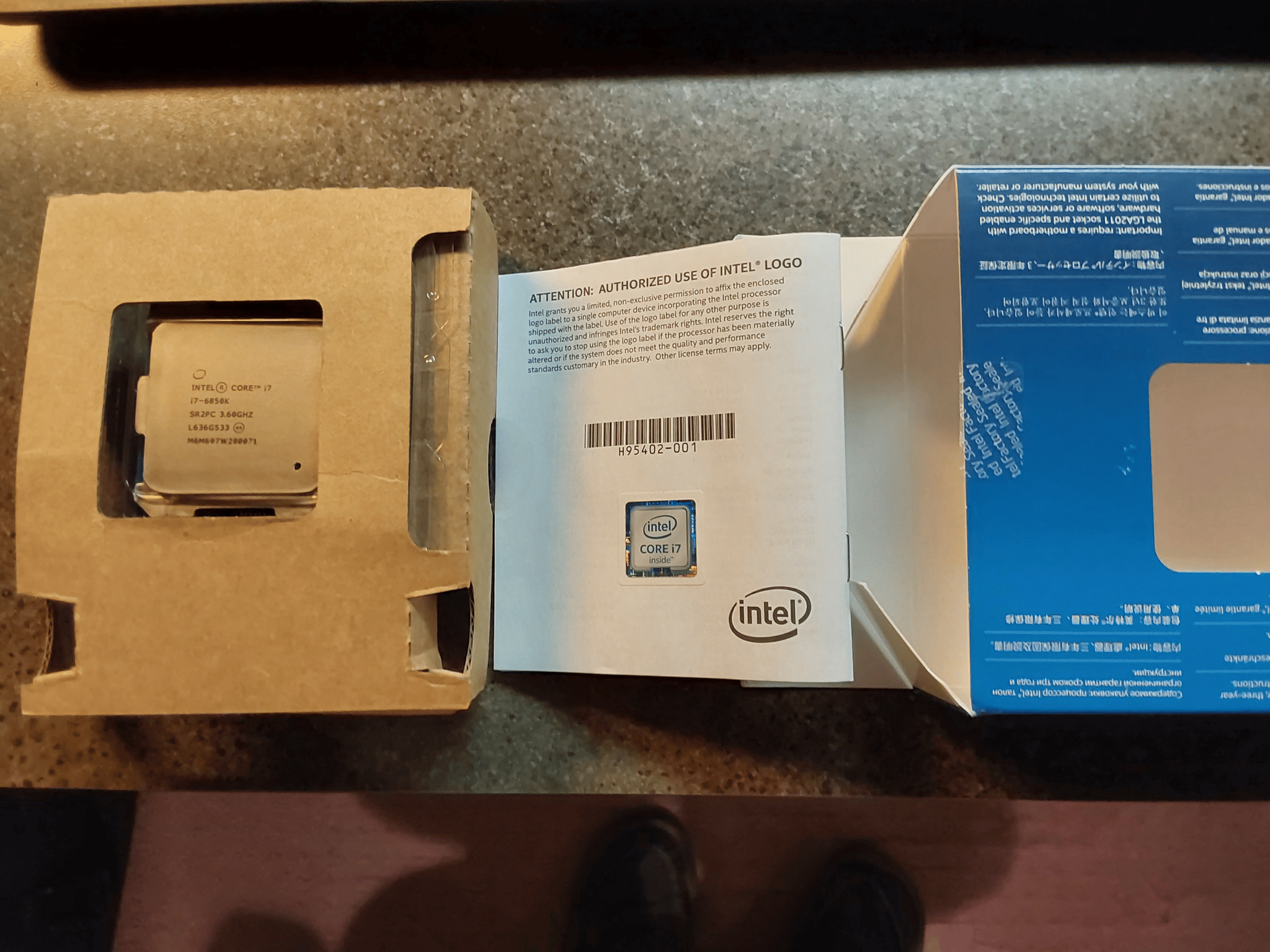 Pre-Owned Intel i7 6850K 3.6GHz CPU in original retail box