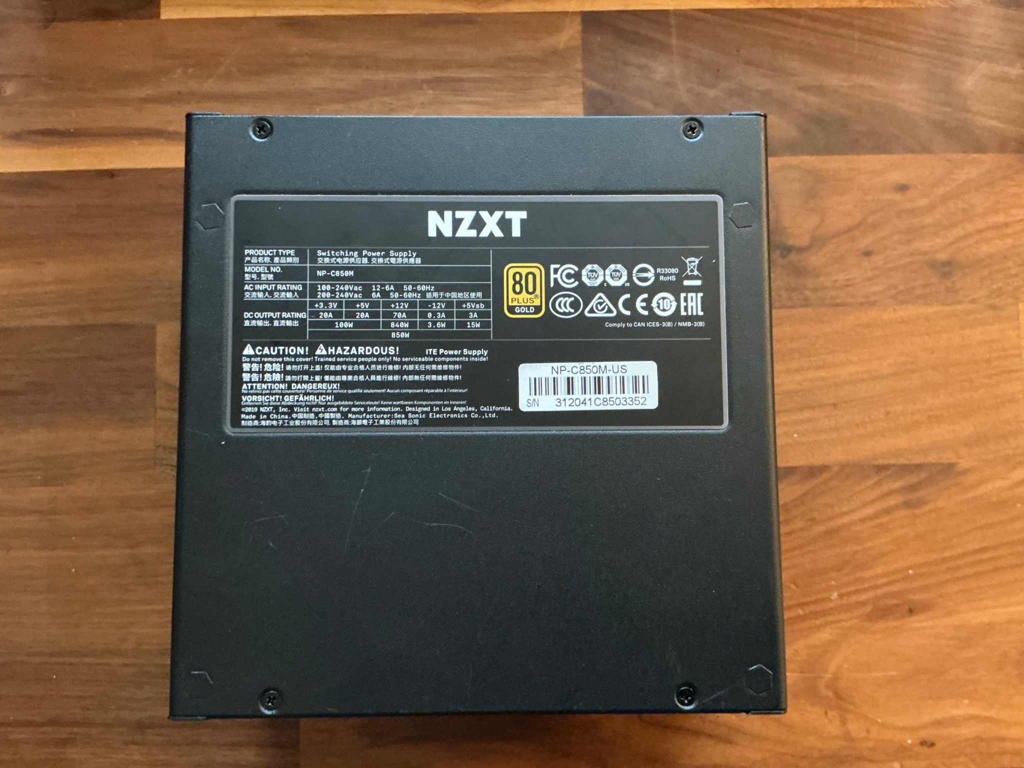 NZXT c850 850w Gold Rated PSU