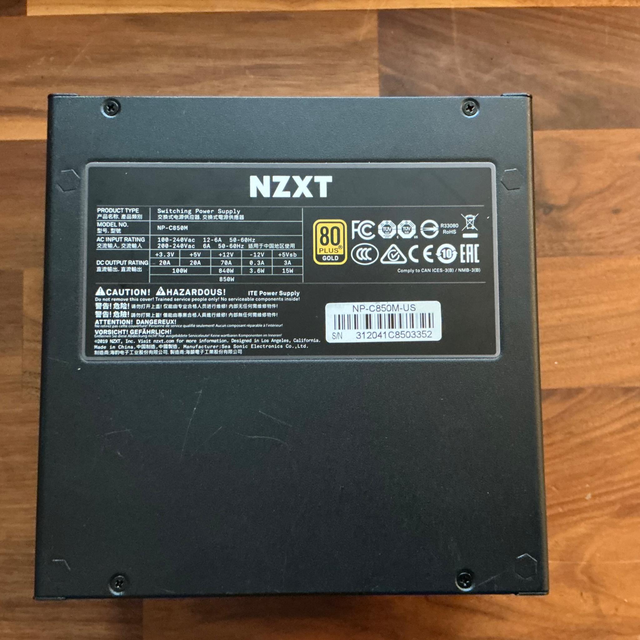 NZXT c850 850w Gold Rated PSU