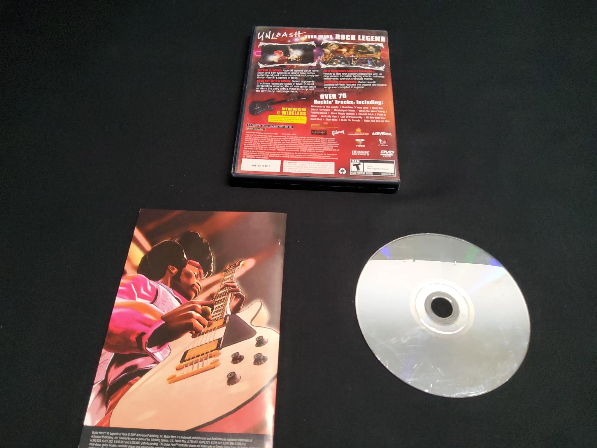 🎸Guitar Hero III 🎸+ Rock of 80's Game and Controller All Original Box Stickers Premium Strap