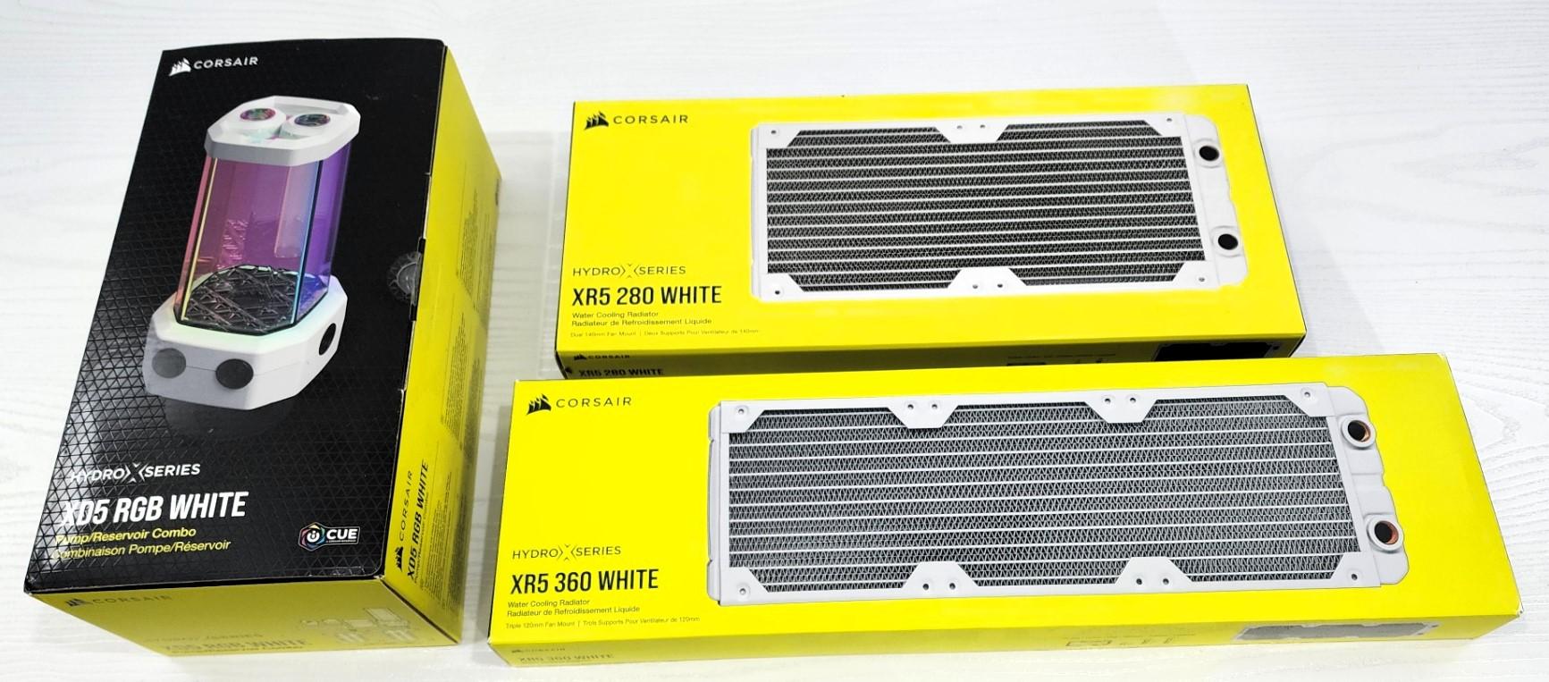 ALL NEW White Corsair Radiators and Pump/Reservoir Combo