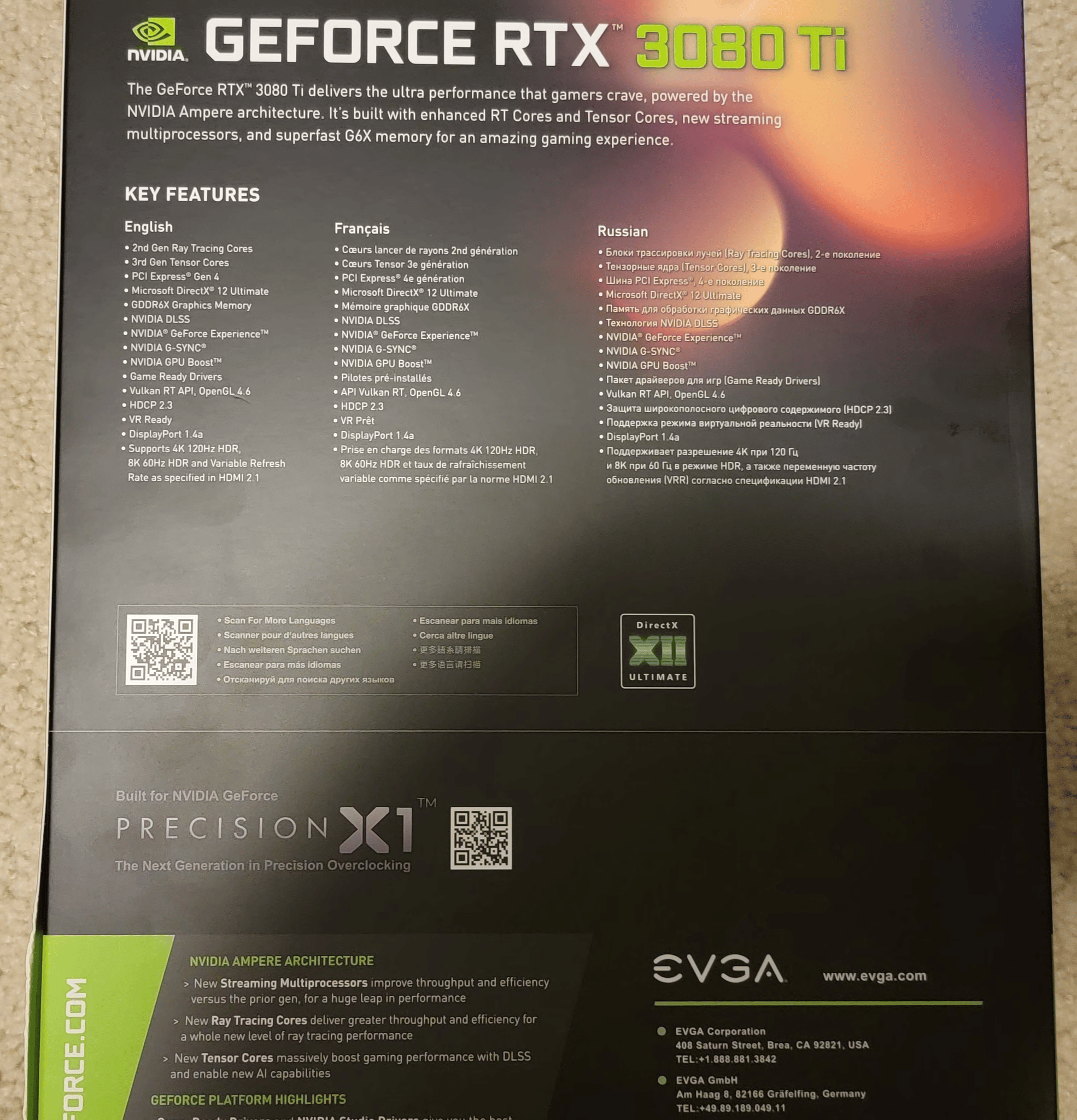 EVGA RTX 3080 TI FTW3 Ultra 12GB GDDR6X Like New With Original Box