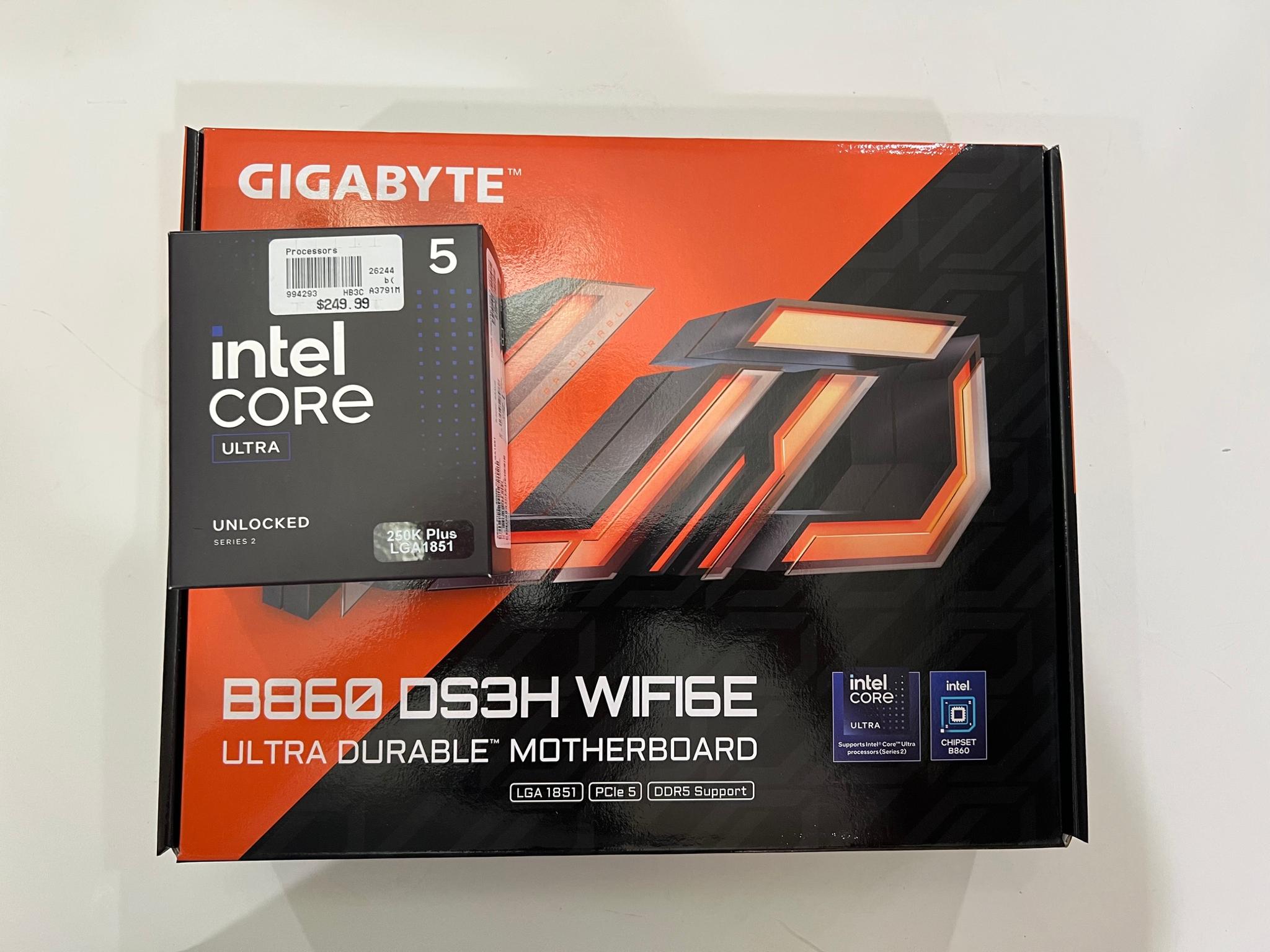 (NEW Bundle) Intel Core Ultra 250K PLUS | GIGABYTE B860 DS3H WIFI6E Motherboard
