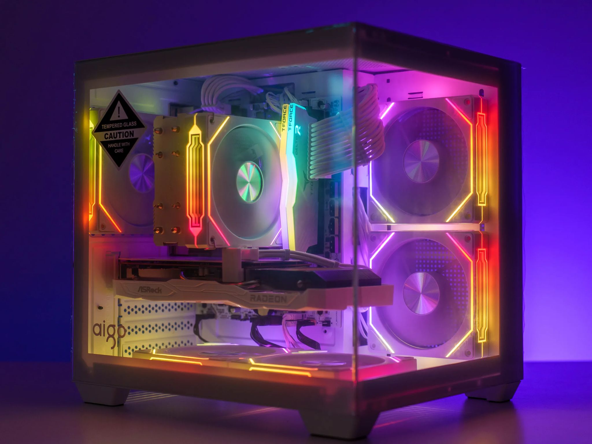 All White Gaming Computer | AMD Ryzen 5 | AMD RX 6600 | 16GB DDR4 | 1TB M.2