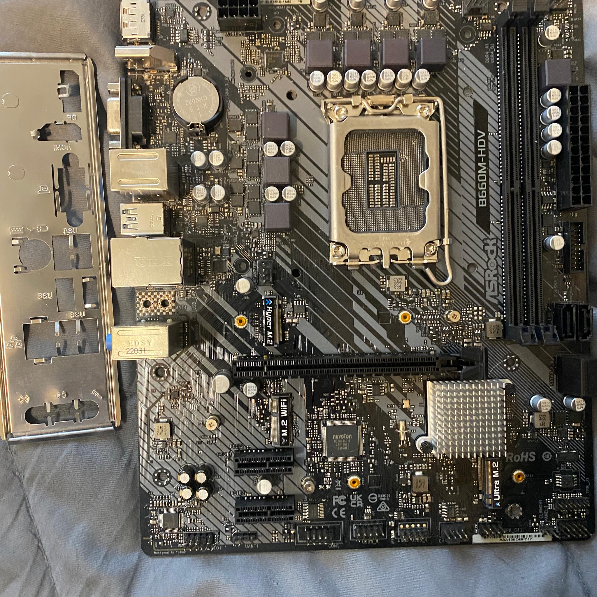 ASRock B660M-HDV Motherboard LGA 1700 Bent Pins not working but can if pins are fixed