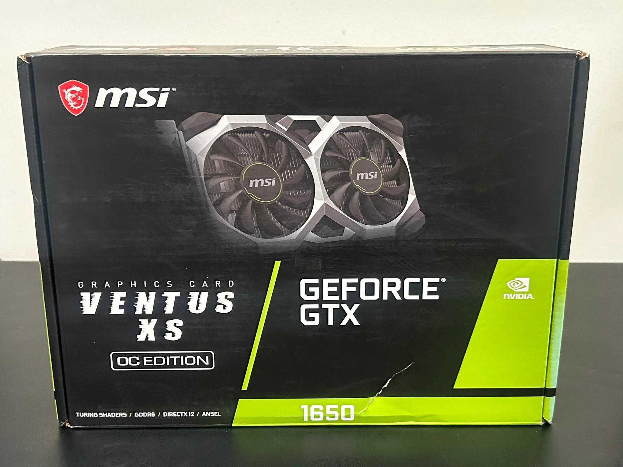 MSI NVIDIA GTX 1650 VENTUS OC EDITION 4GB GDRR6 GRAPHICS CARD WITH BOX!!