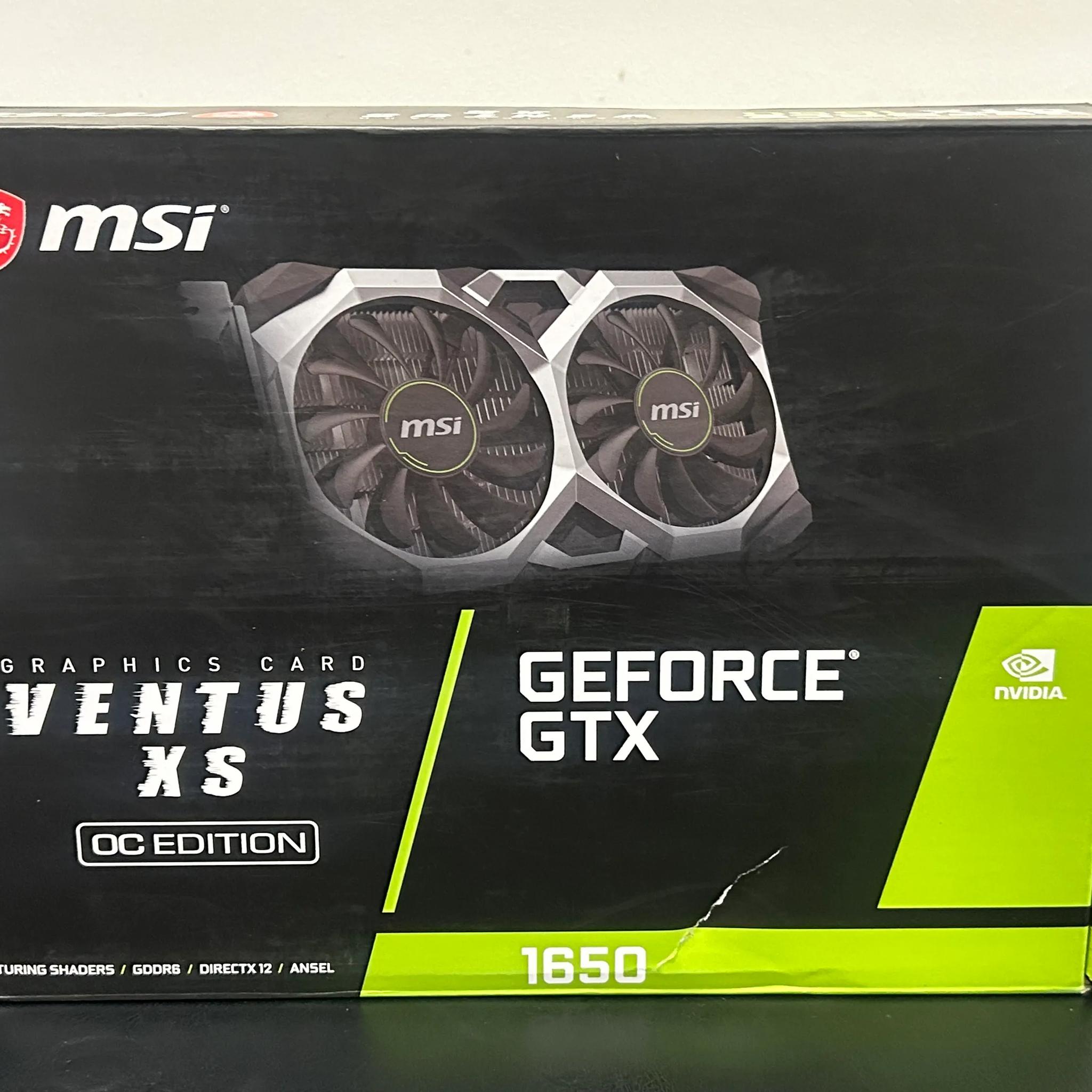 MSI NVIDIA GTX 1650 VENTUS OC EDITION 4GB GDRR6 GRAPHICS CARD WITH BOX!!