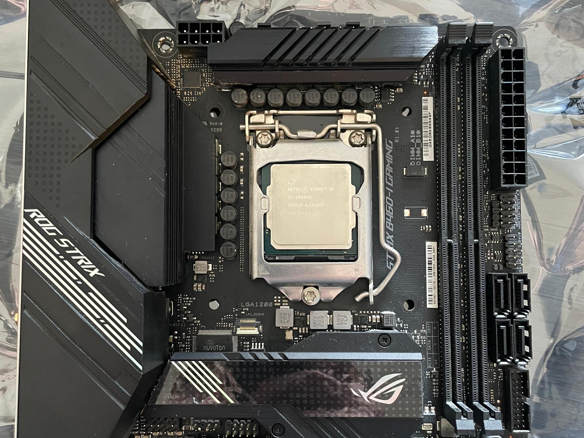 ROG Strix B460-I Motherboard and Intel I5 10600k combo
