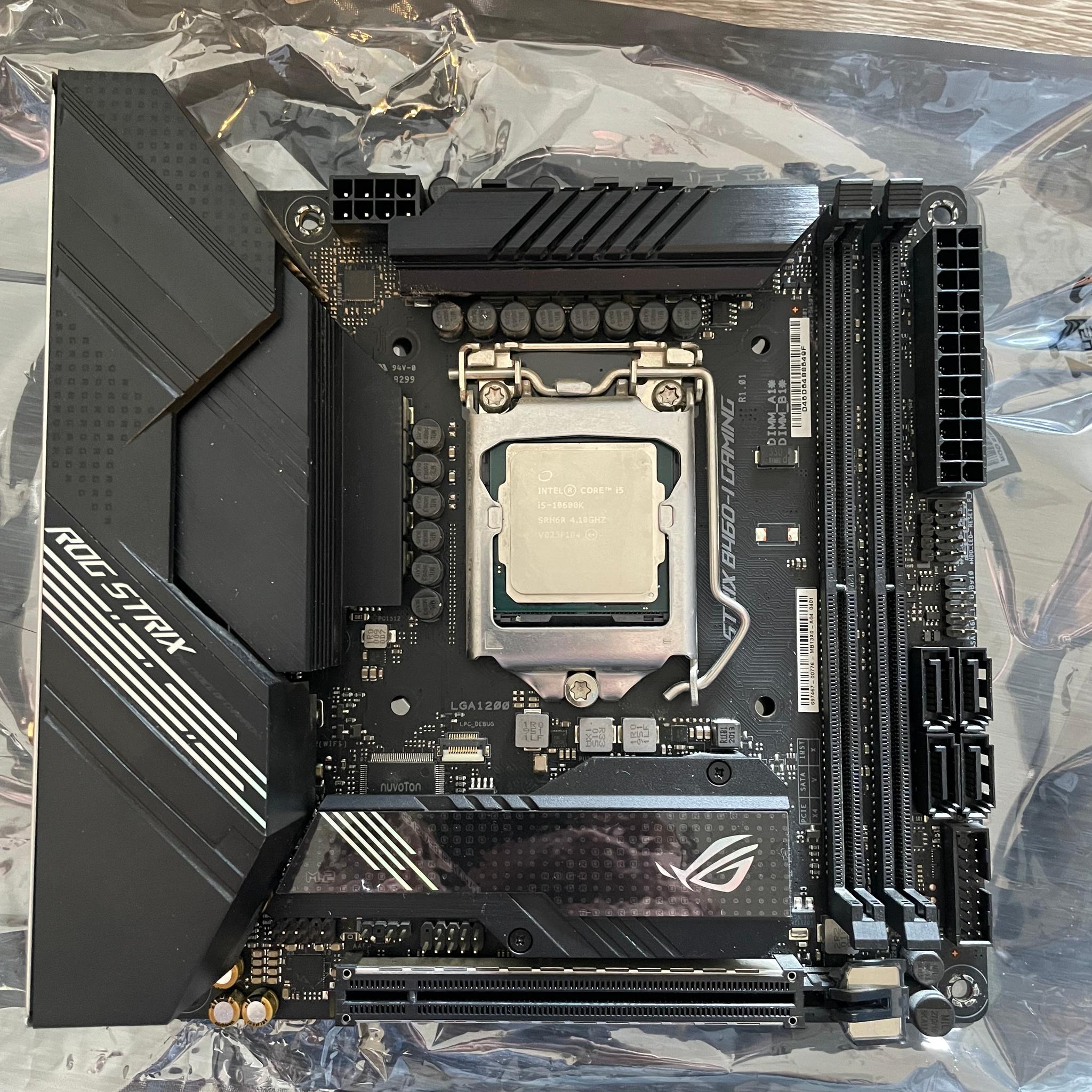 ROG Strix B460-I Motherboard and Intel I5 10600k combo
