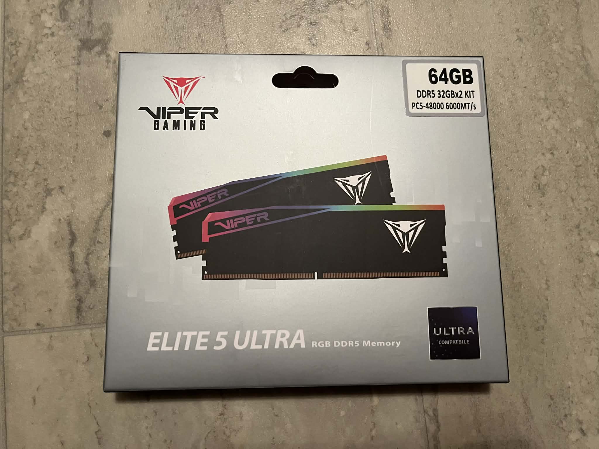 Patriot Viper Elite 5 Ultra RGB 64 GB (2x32 GB) DDR5-6000 CL28 Memory *Brand New*