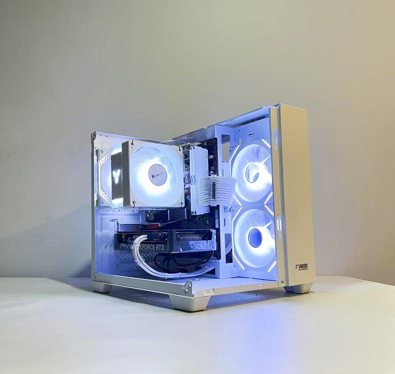 🔥Full-view design🔥 RTX 4060|R5-5600|1TB M.2|32GB RAM|ARGB Fans|WIFI||DepxTech Pre-Built PC