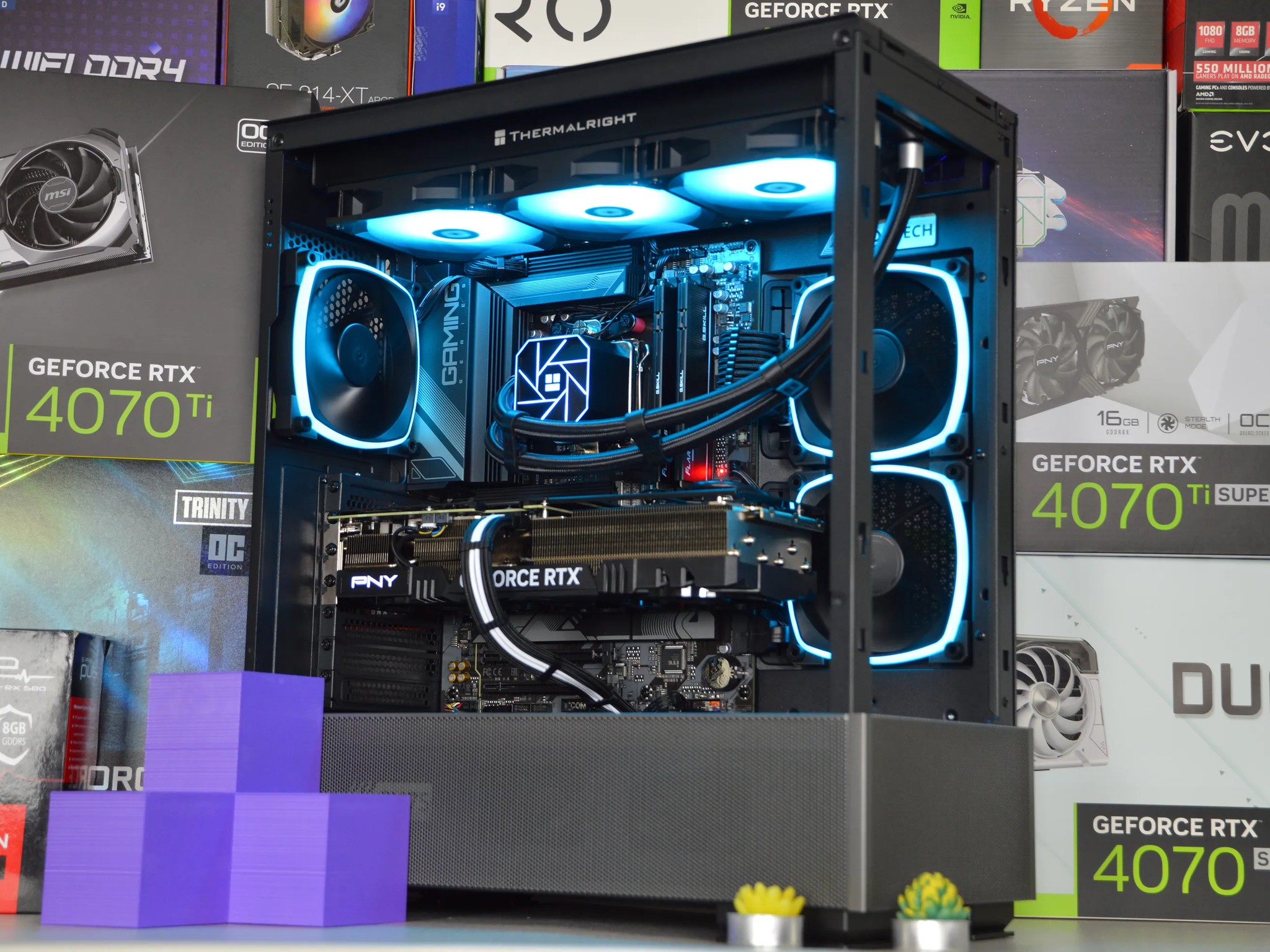 ⚡🌌| RTX 4070 Ti SUPER 16GB| Ryzen 7 7700X | 32GB DDR5 RAM | 1TB + 4TB GEN 4 SSD | Electric Vortex |