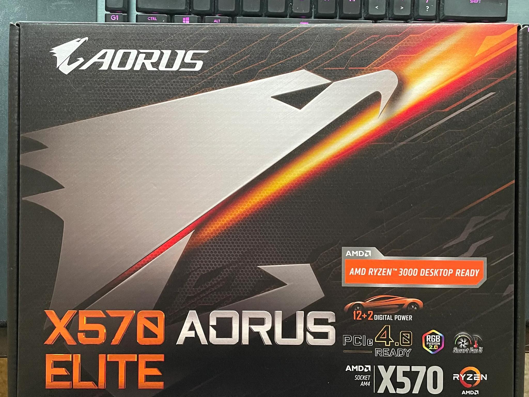 Gigabyte x570 AORUS ELITE ATX AM4 Motherboard, non Wifi, working condition