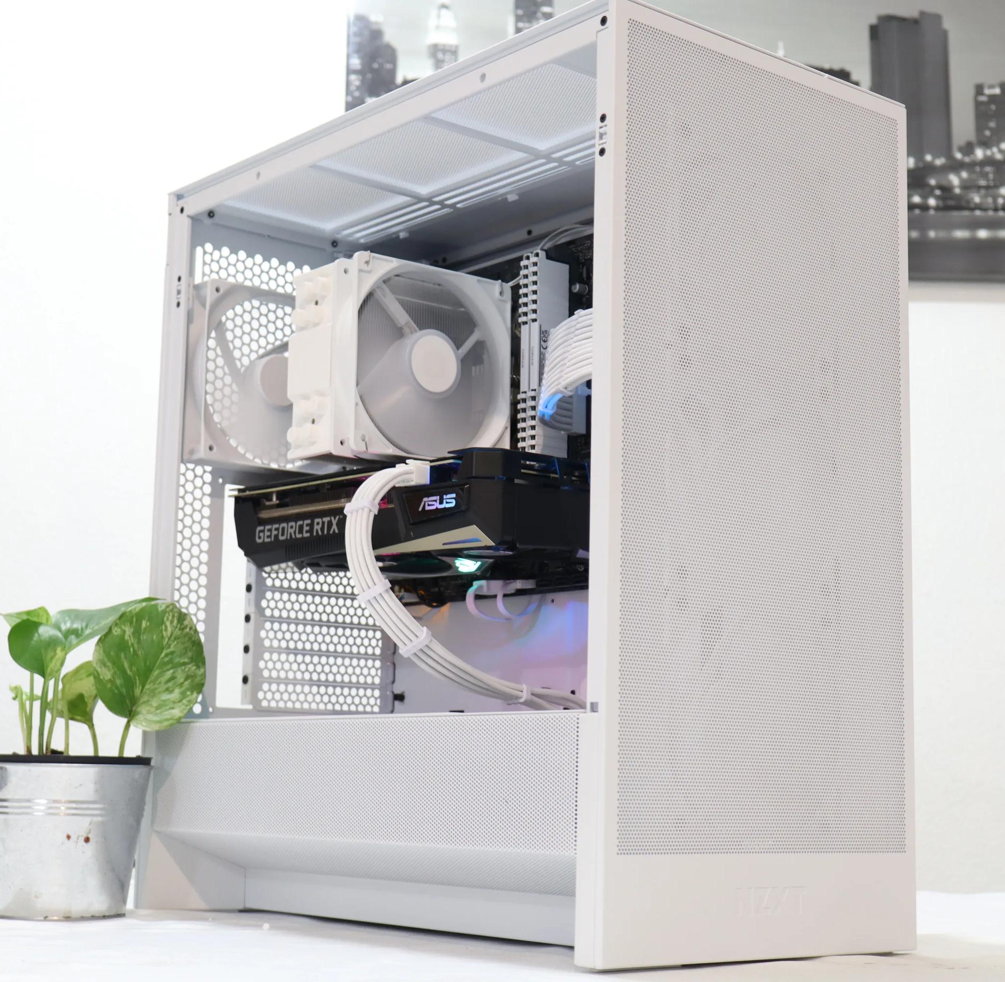 ⚡ White Gaming PC – Ryzen 5 + RTX 3060 Ti Beast ⚡