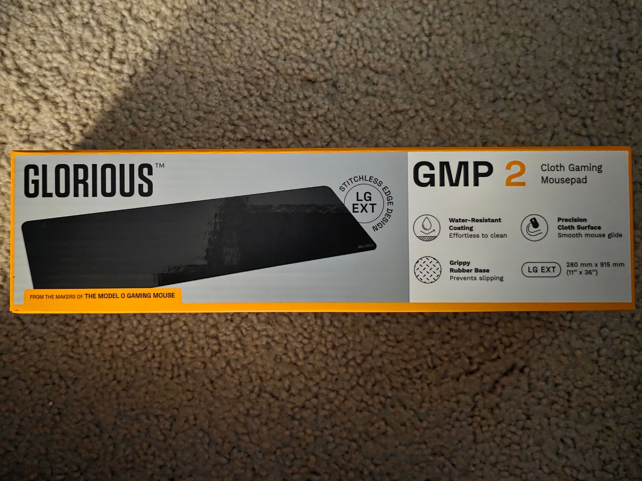 Glorious Edgeless Cloth Mouse Pad GMP 2 Large Extended Black Brand New Sealed