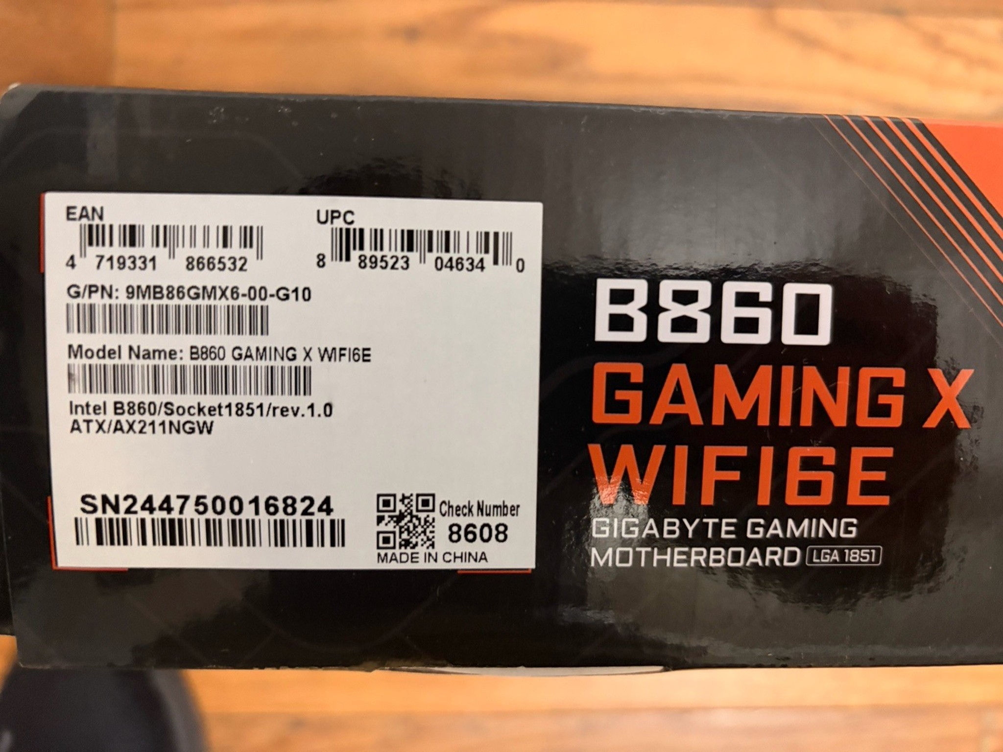 GIGABYTE B860 Gaming X WiFi6E LGA 1851 DDR5 ATX Motherboard Intel White Open Box
