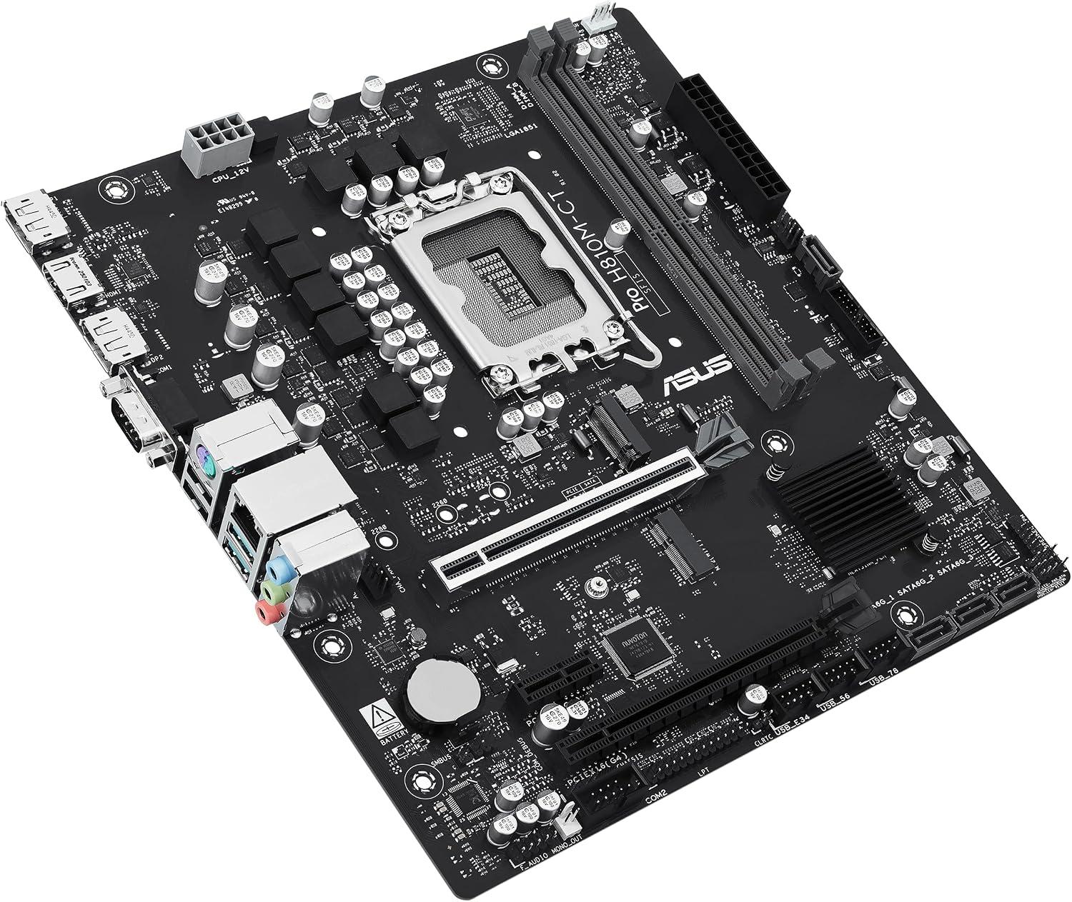 ASUS PRO H810M-CT Intel H810 LGA 1851 microATX DDR5 Desktop Motherboard