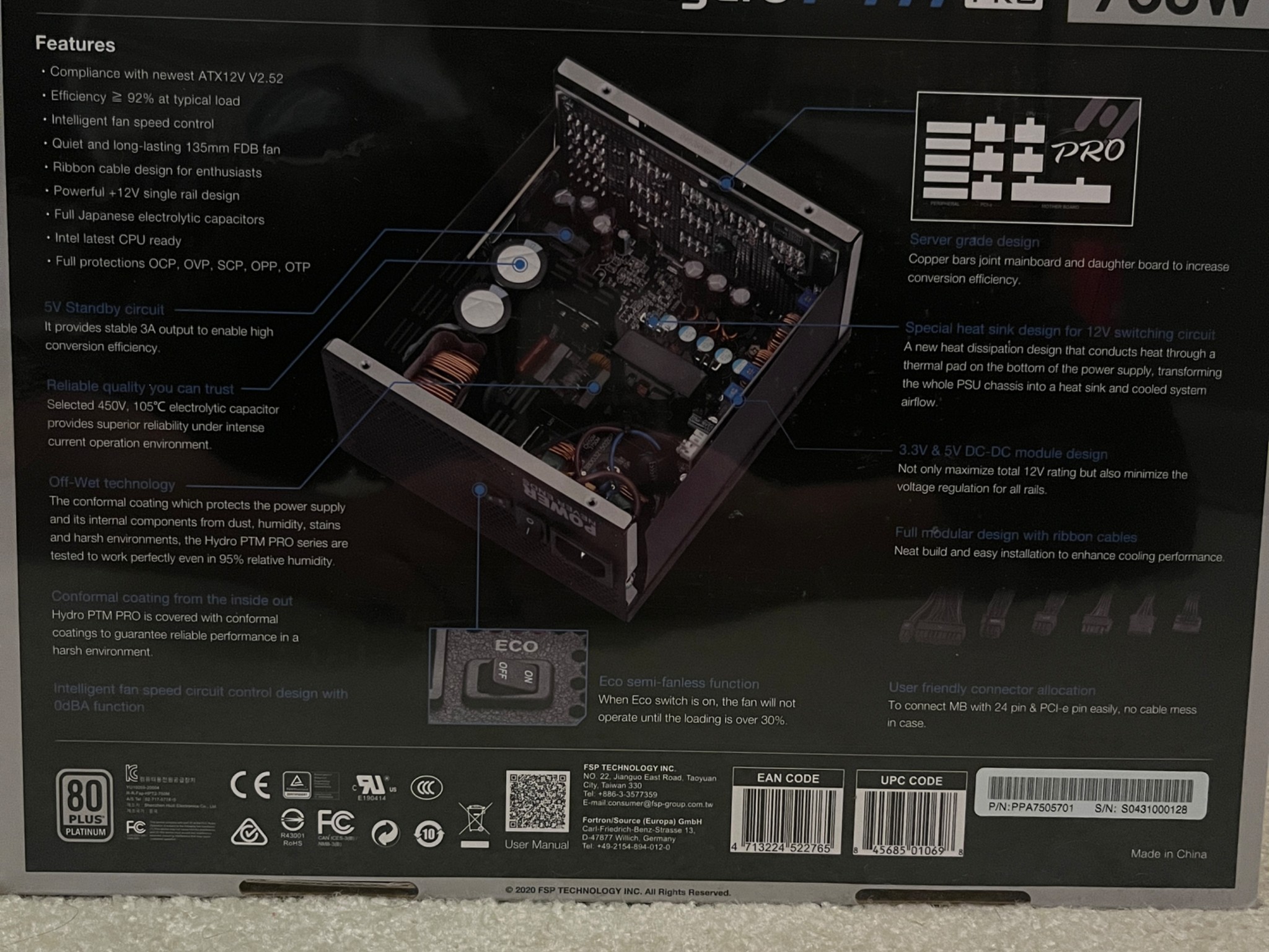 Fsp hydro ptm pro 750W power supply