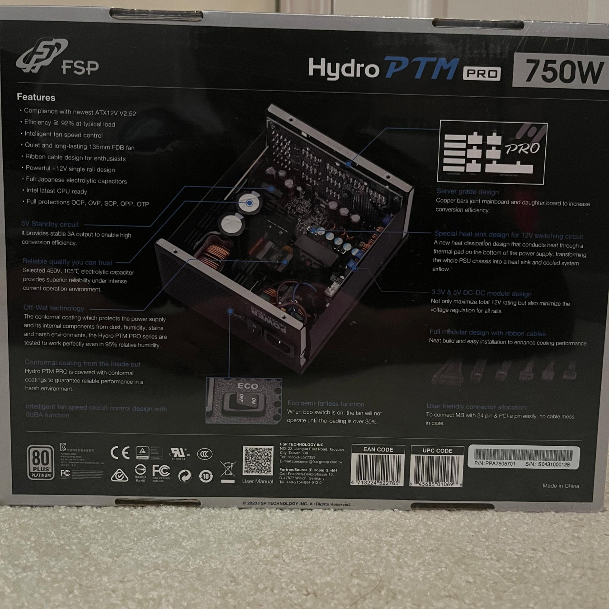 Fsp hydro ptm pro 750W power supply