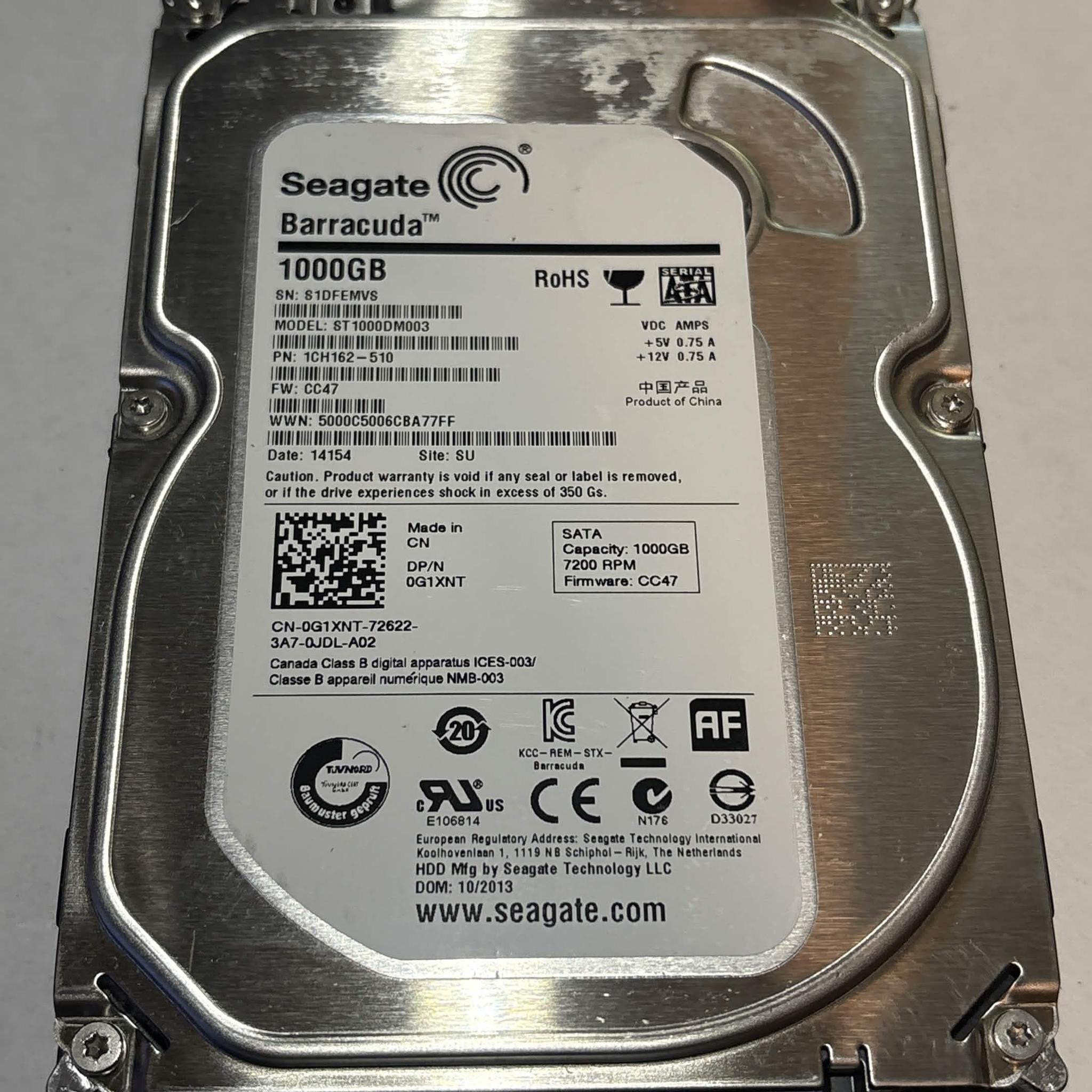 Seagate Barracuda 1TB 7200RPM SATA Hard Drive | Tested & Healthy