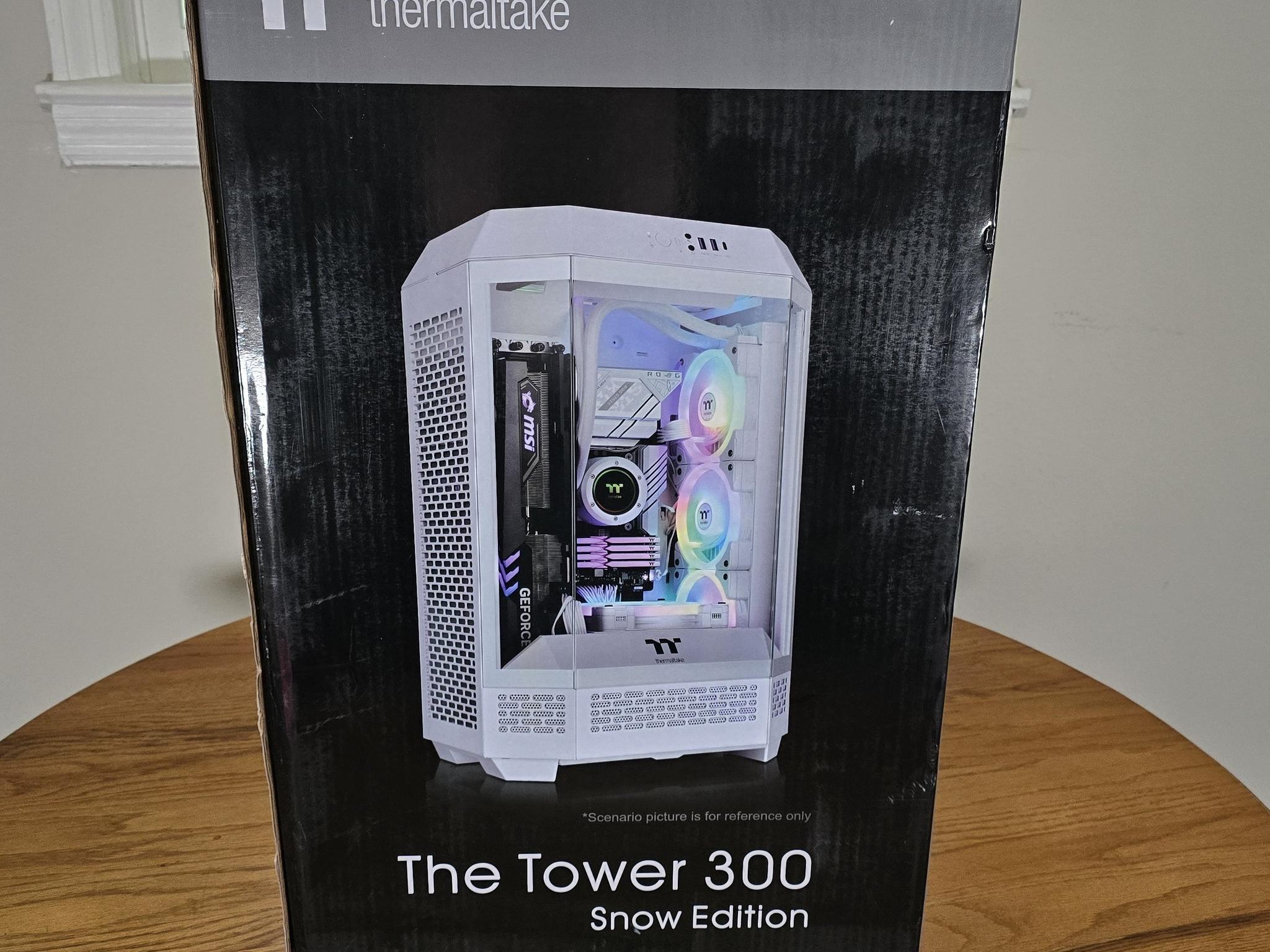 Like New White Thermaltake Tower 300 Case w/ LCD Screen & Chassis Stand Kit!!