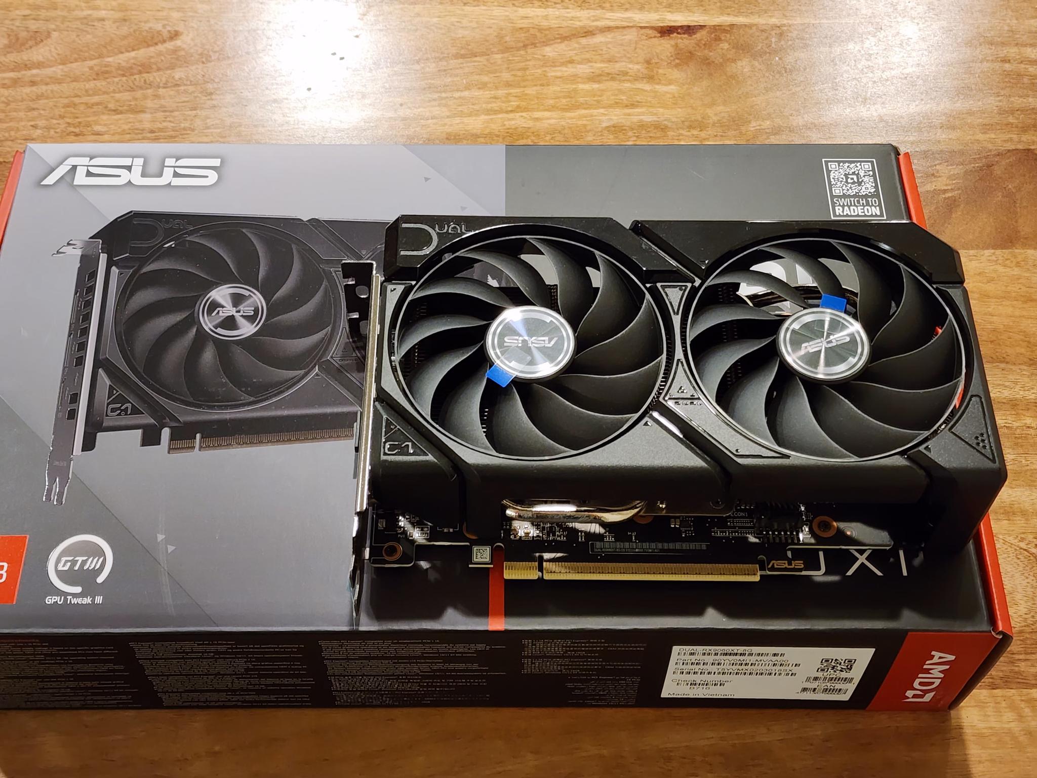 ASUS Dual Radeon RX 9060 XT 8GB 128-Bit GDDR6 PCI Express 5.0 Graphics Card DUAL-RX9060XT-8G