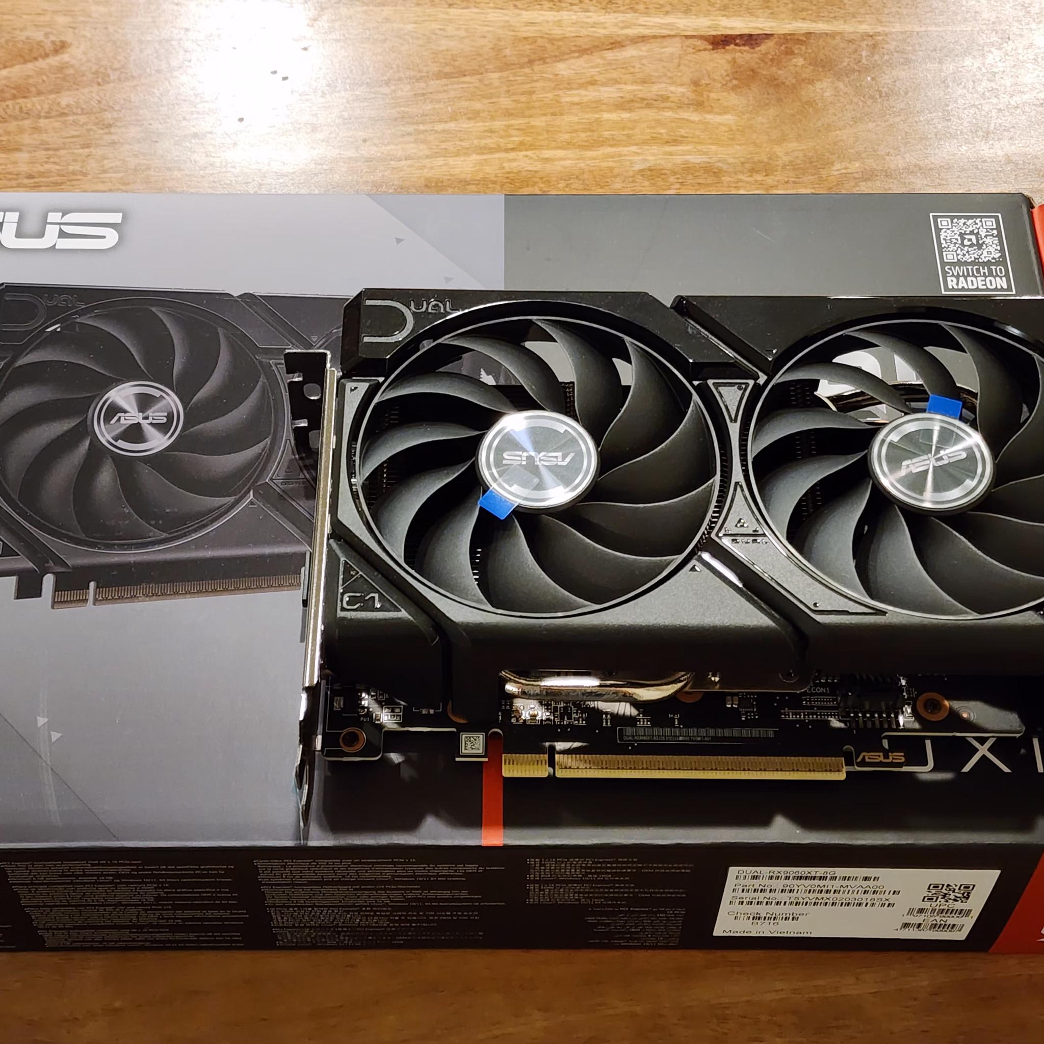 ASUS Dual Radeon RX 9060 XT 8GB 128-Bit GDDR6 PCI Express 5.0 Graphics Card DUAL-RX9060XT-8G
