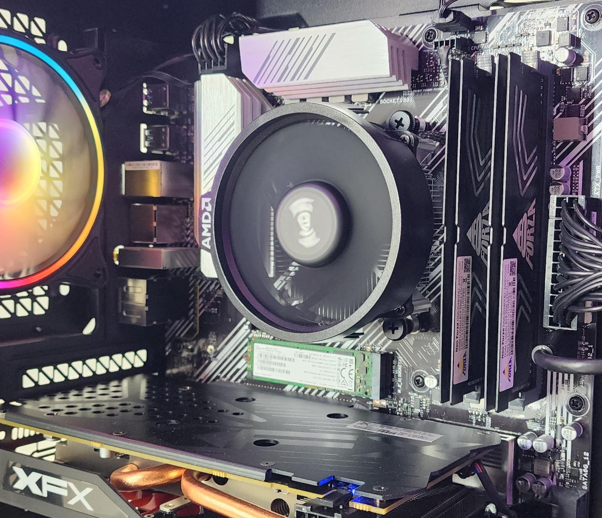 Gaming PC Ryzen 5 5500 16GB RAM 256GB SSD+1TB HDD RX 580 8GB Windows 11 Computer