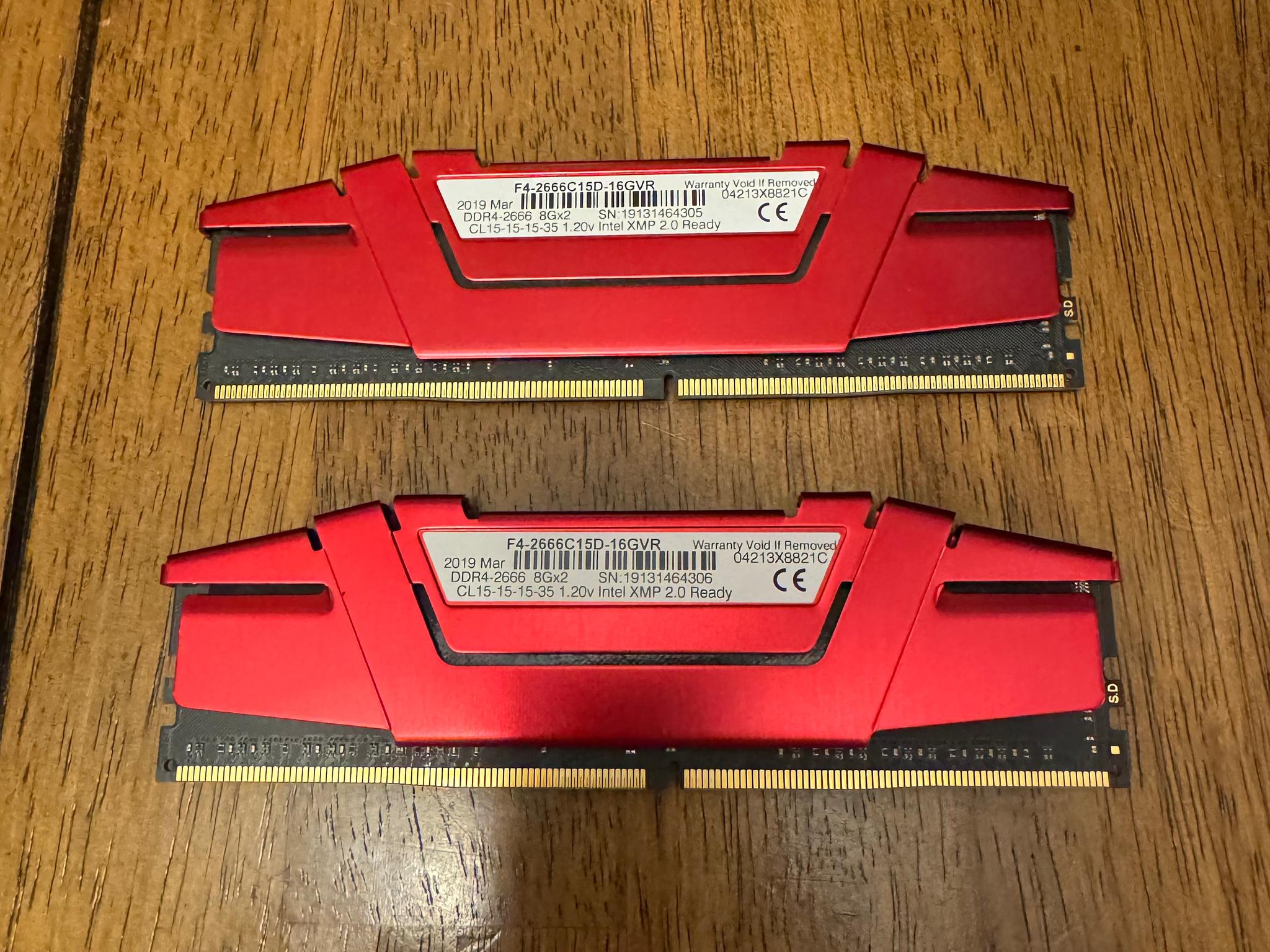 G.Skill Ripjaws V 16GB (2x8GB) 2666Mhz Kit