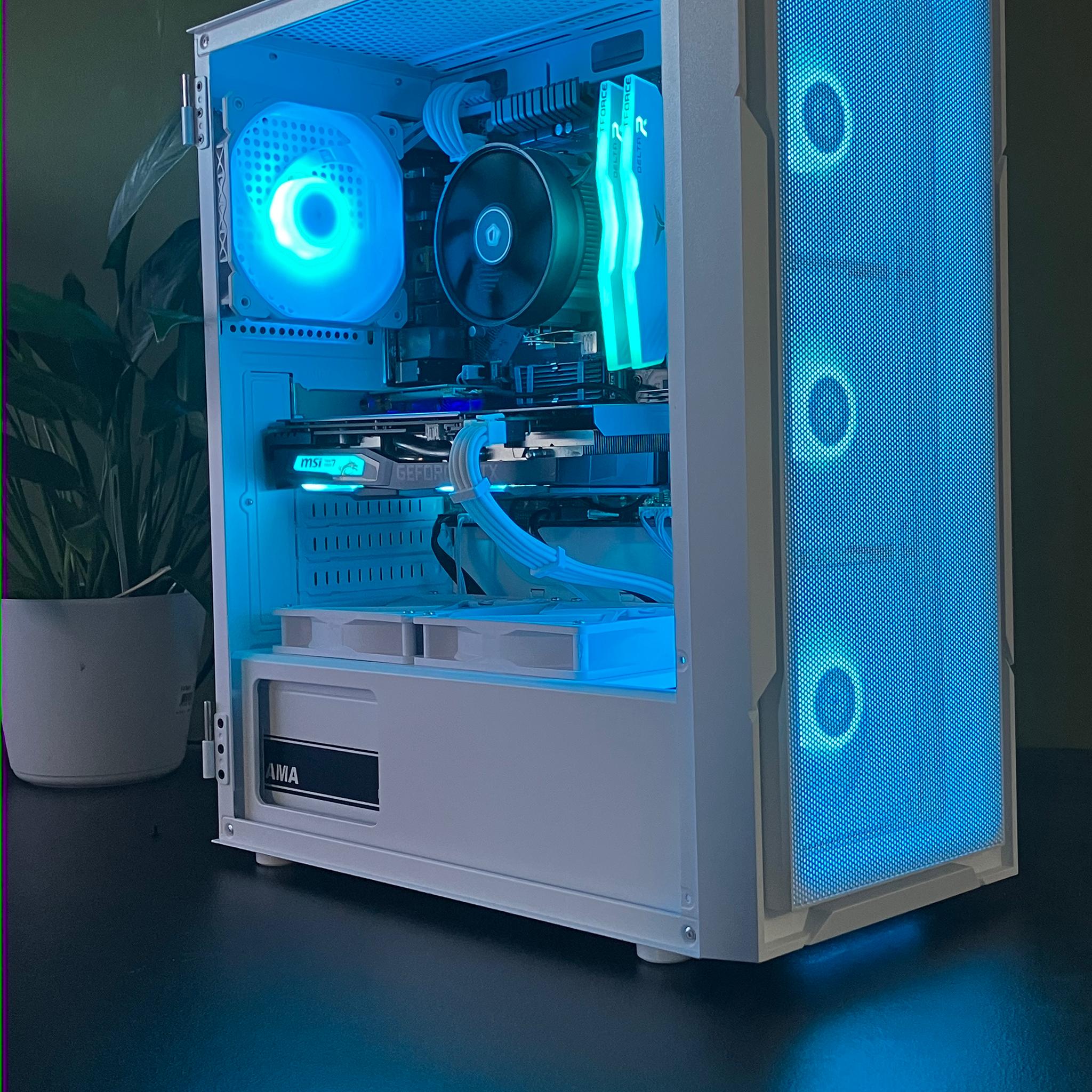 🦃Black Friday Sale! 🦃White RGB Gaming PC Ryzen 5 Nvidia GTX 1660 SUPER 16 gb 512gb Wifi Win11pro