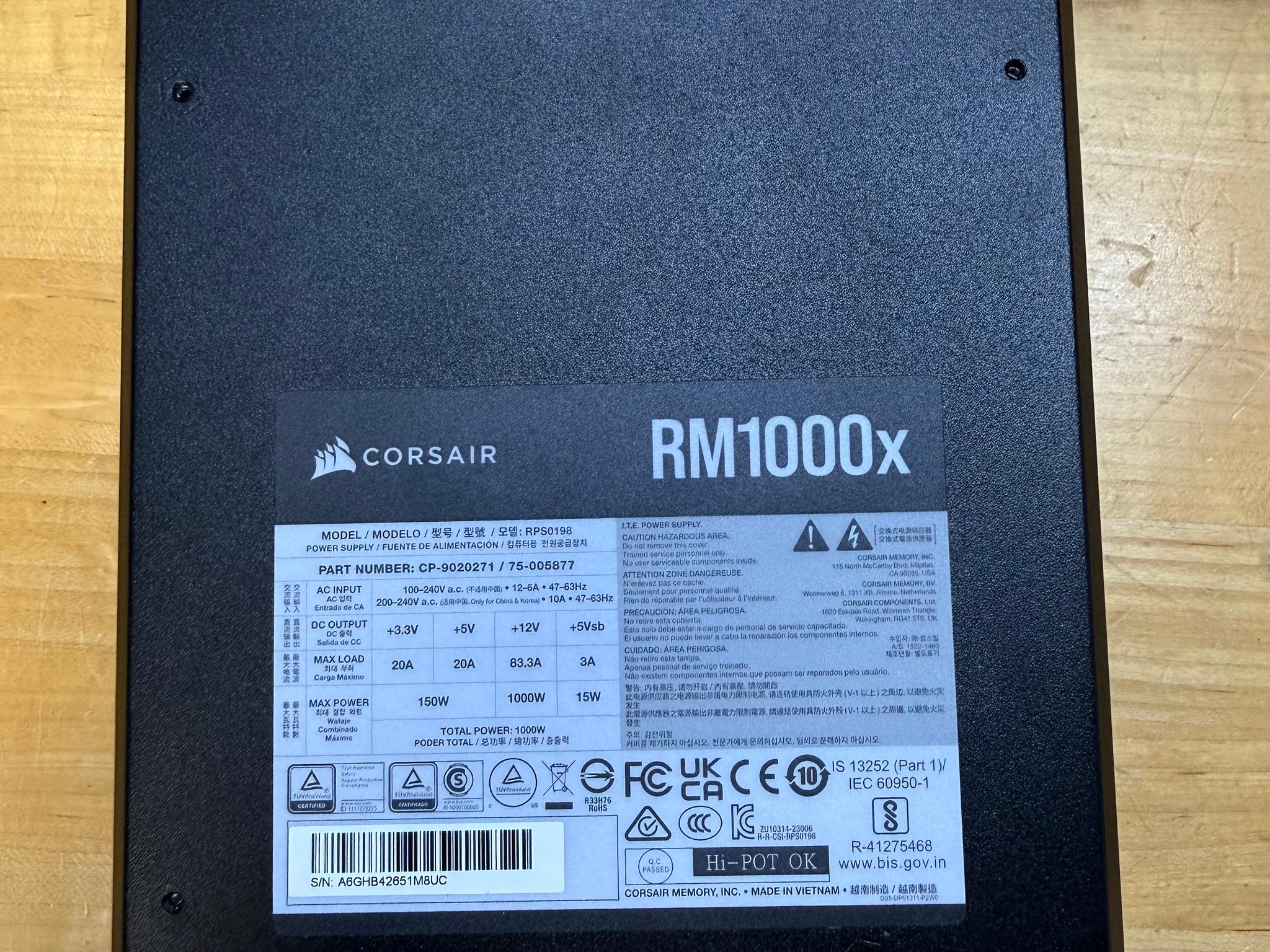 Corsair RM1000X Power Supply