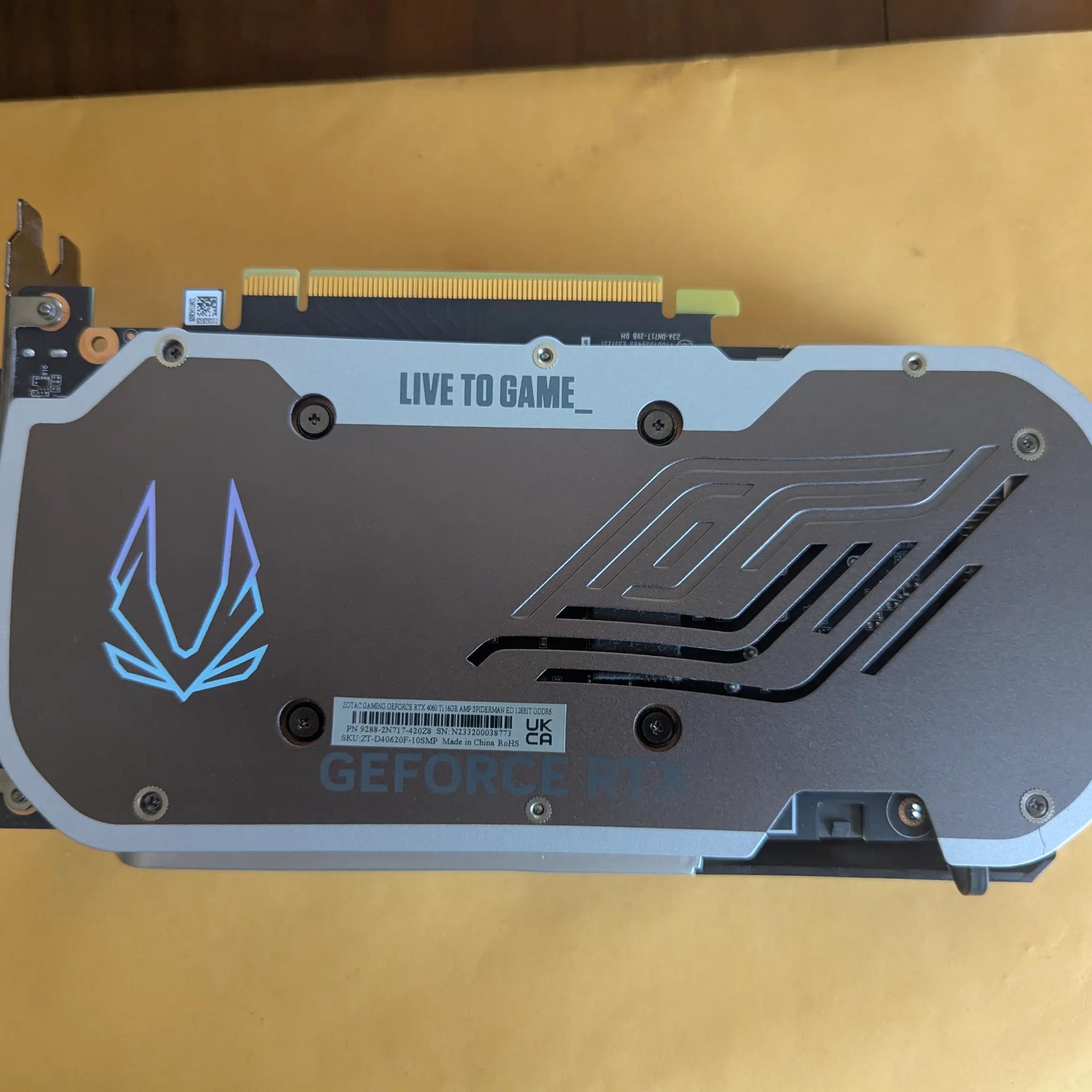 Zotac NVIDIA GeForce RTX 4060 Ti Twin Edge Spider-Man Edition Overclocked Dual Fan 16GB