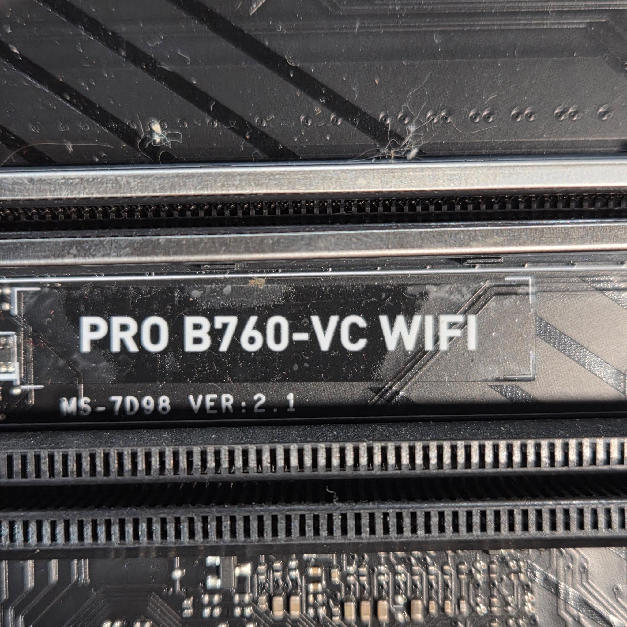 MSI PRO B760-VC WIFI LGA 1700 Motherboard DDR5. With Antennas. No IO Shield