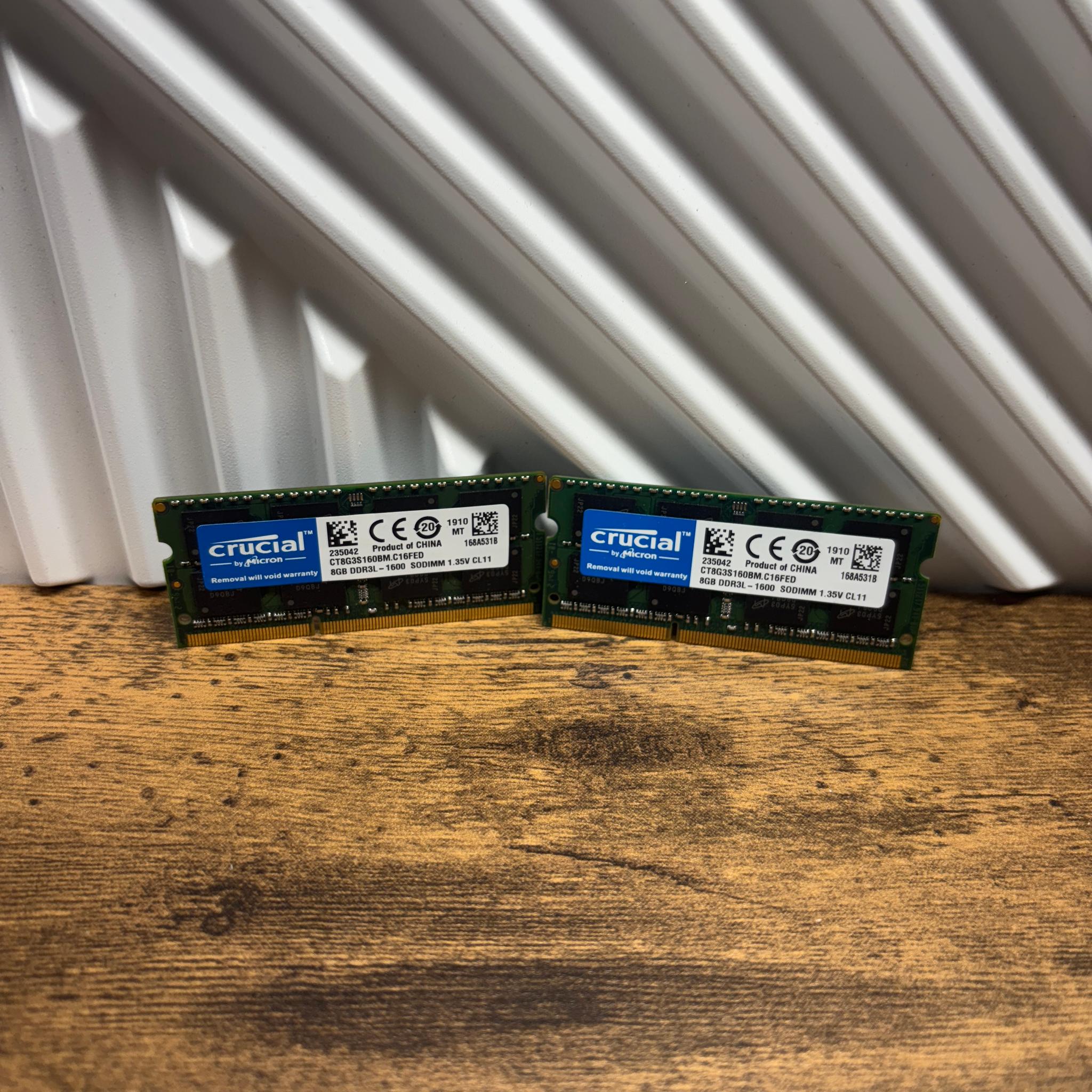 Crucial 16GB (2x8GB) DDR3L-1600 Laptop RAM SODIMM 1.35V PC3L-12800