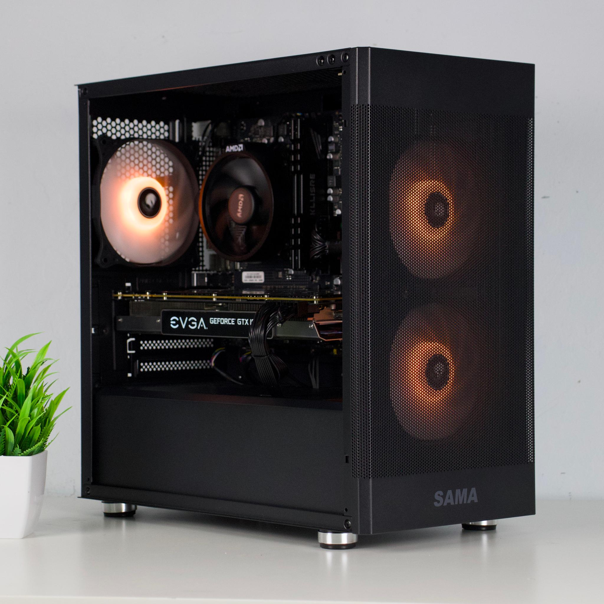 🟥⬛Black Gaming PC – GTX 1070 8G, Ryzen 5 2600, 16GB RAM, 500GB SSD - WiFi ⬛🟥