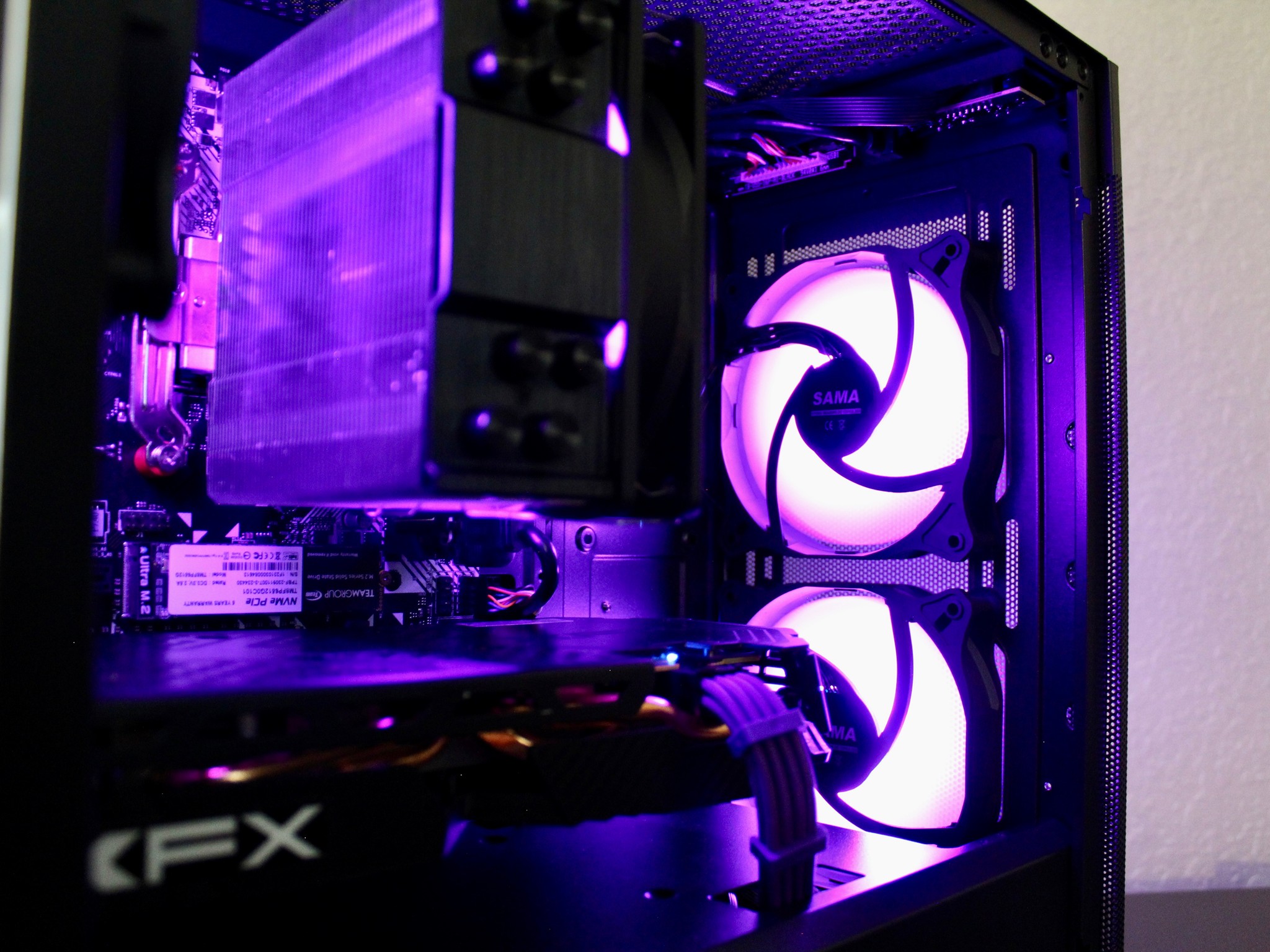 Purple Shadow! Awesome Gaming PC | Ryzen 5 2600 | XFX 580 8GB | 16GB DDR4 | 512GB M.2 | W11 + WiFi |