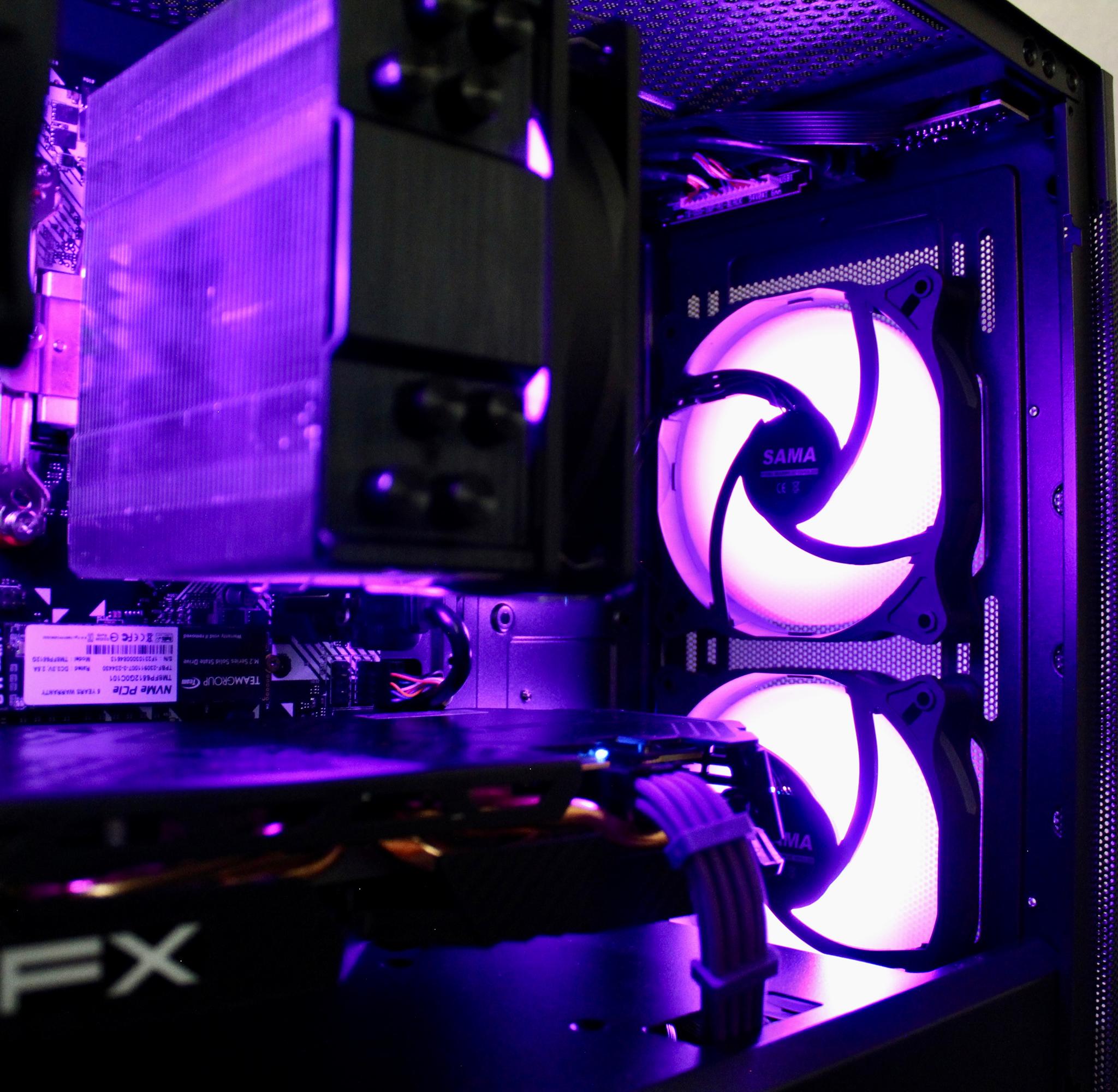 Purple Shadow! Awesome Gaming PC | Ryzen 5 2600 | XFX 580 8GB | 16GB DDR4 | 512GB M.2 | W11 + WiFi |