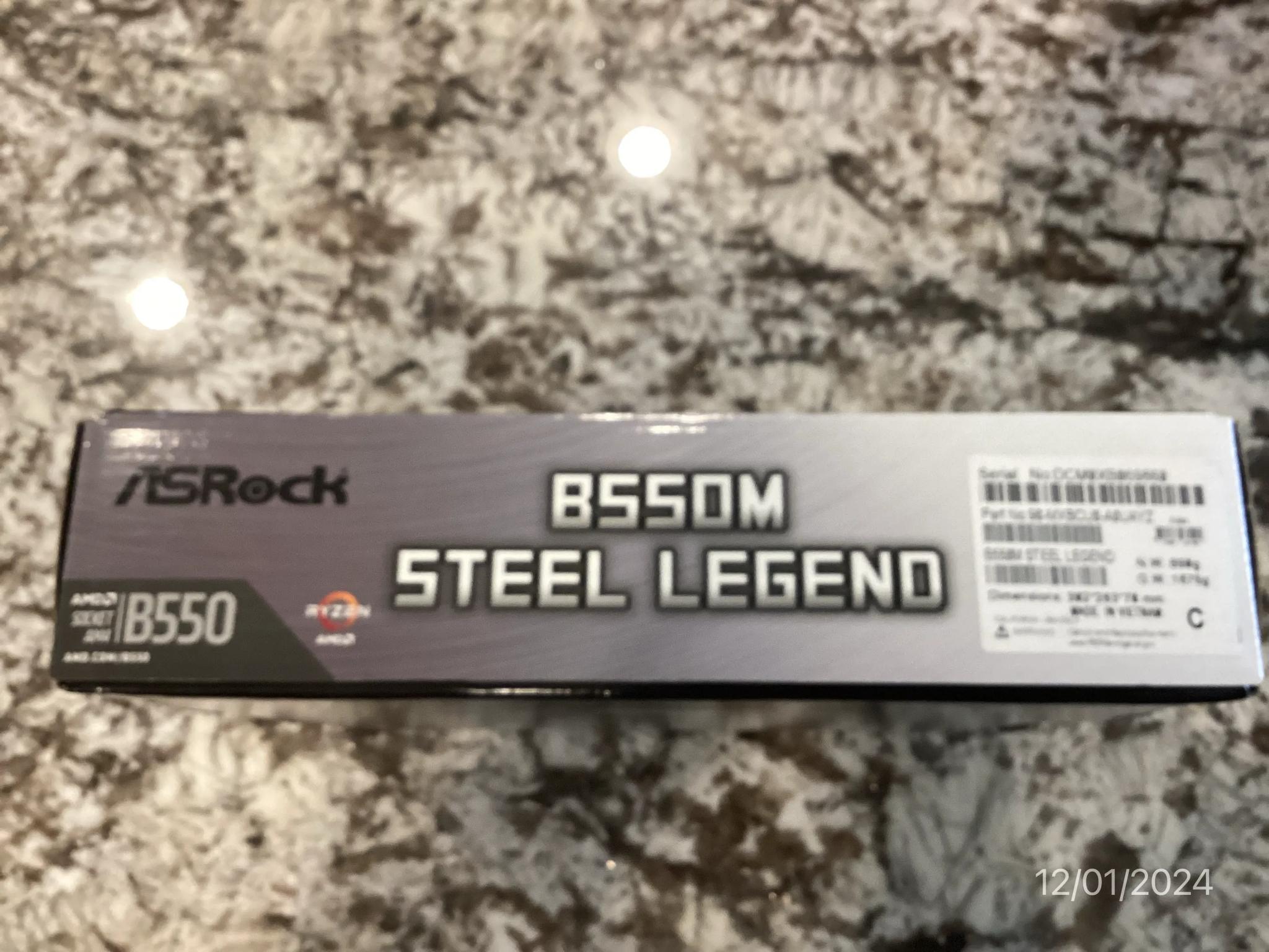 ASRock B550M Steel Legend AM4 Micro ATX Motherboard -- Open Box -- Never Used