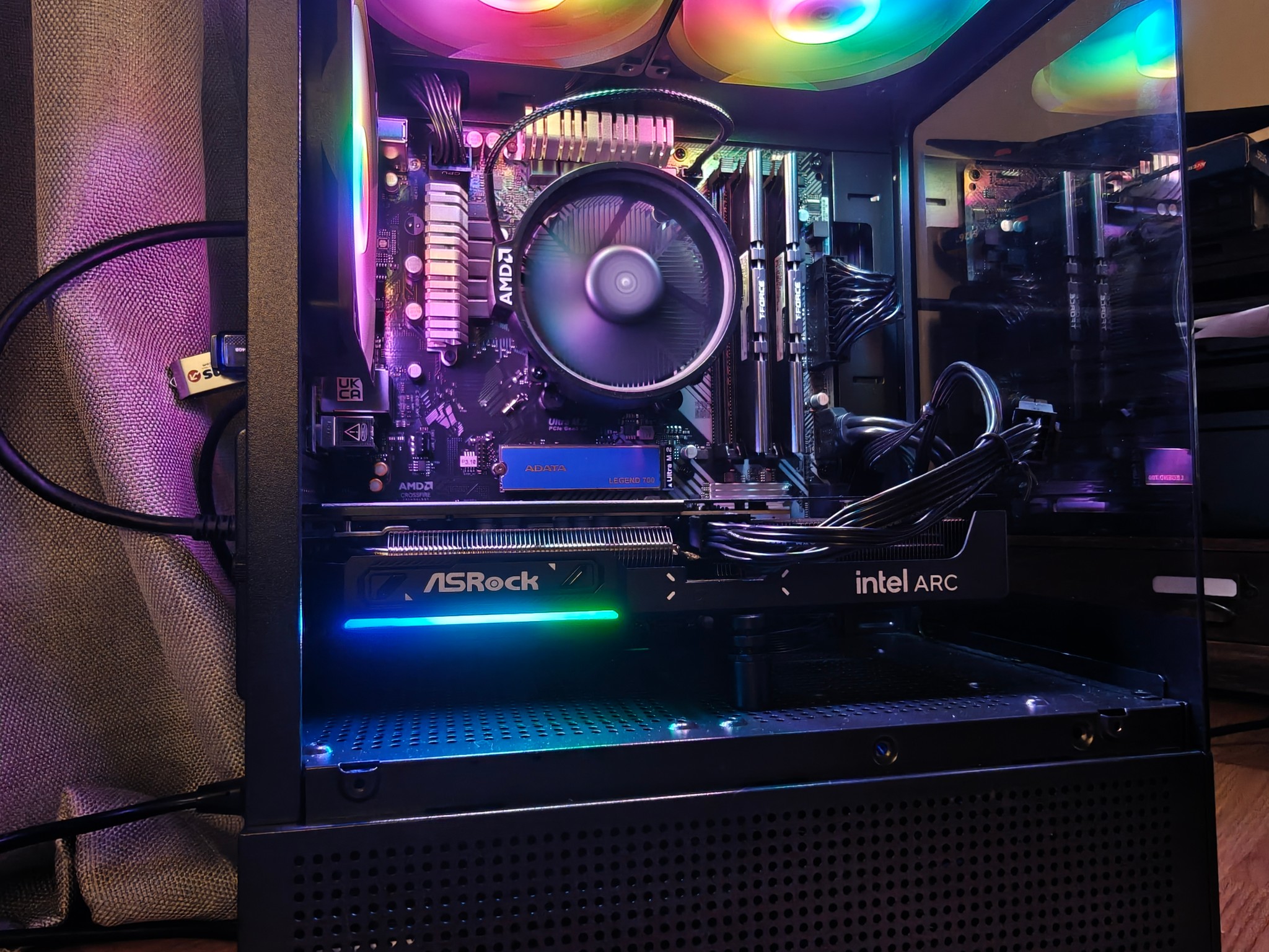 Compact 1080p/1440p Gaming PC - Ryzen 5 5500, AsRock Intel B580, T-Force 16GB 3200MHz, 512GB NVME