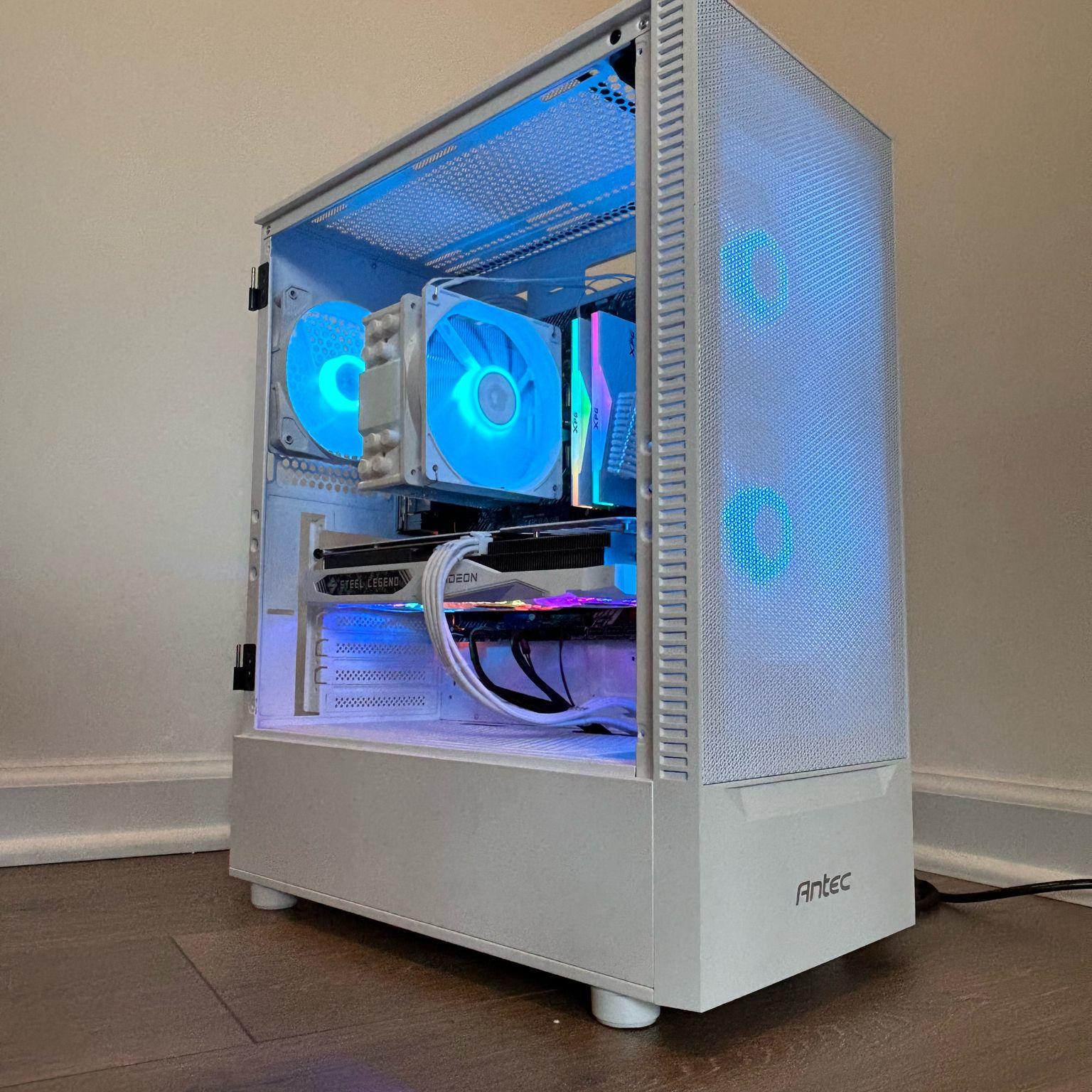 ❄️Ryzen 5 5500 ❄️RX 7600❄️16GB RAM❄️512GB SSD❄️WIFI | MID-RANGE RGB WHITE GAMING PC