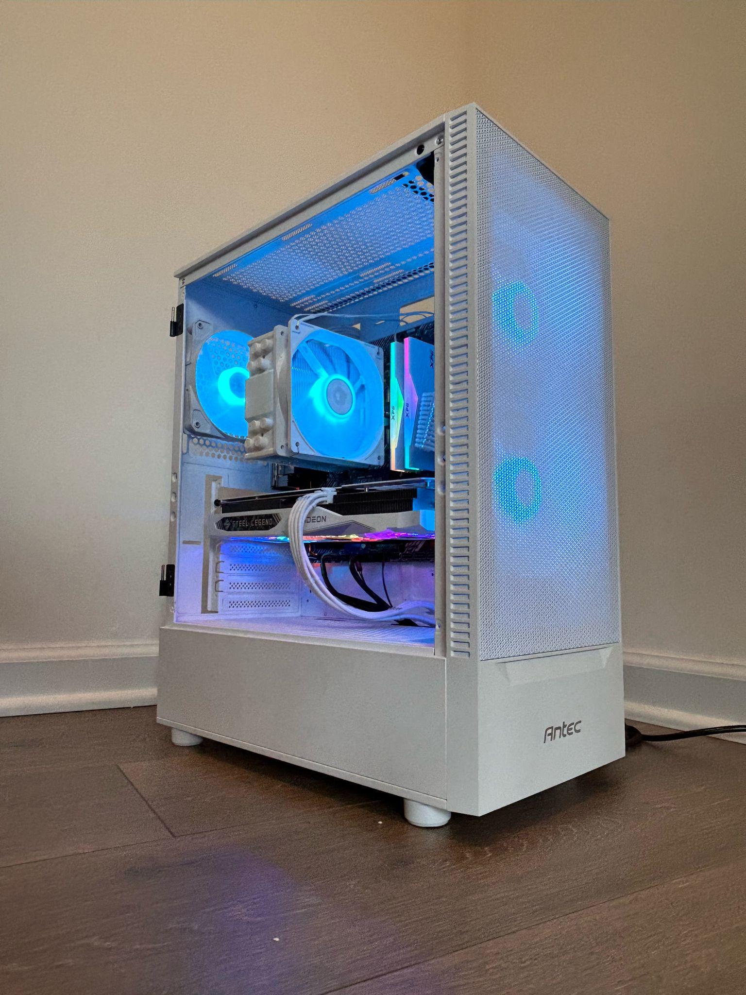 ❄️Ryzen 5 5500 ❄️RX 7600❄️16GB RAM❄️512GB SSD❄️WIFI | MID-RANGE RGB WHITE GAMING PC