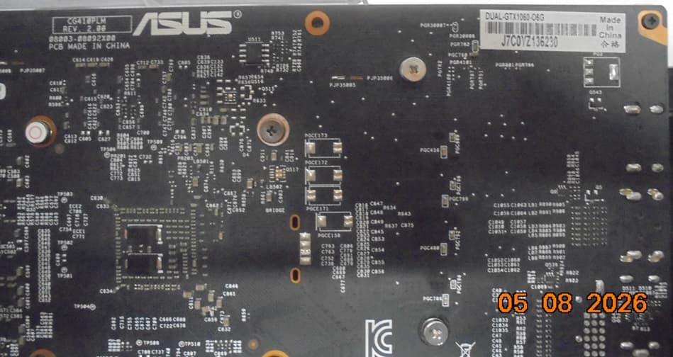 ASUS DUAL GTX 1060 6GB/Clean/ Tested/Functions Great