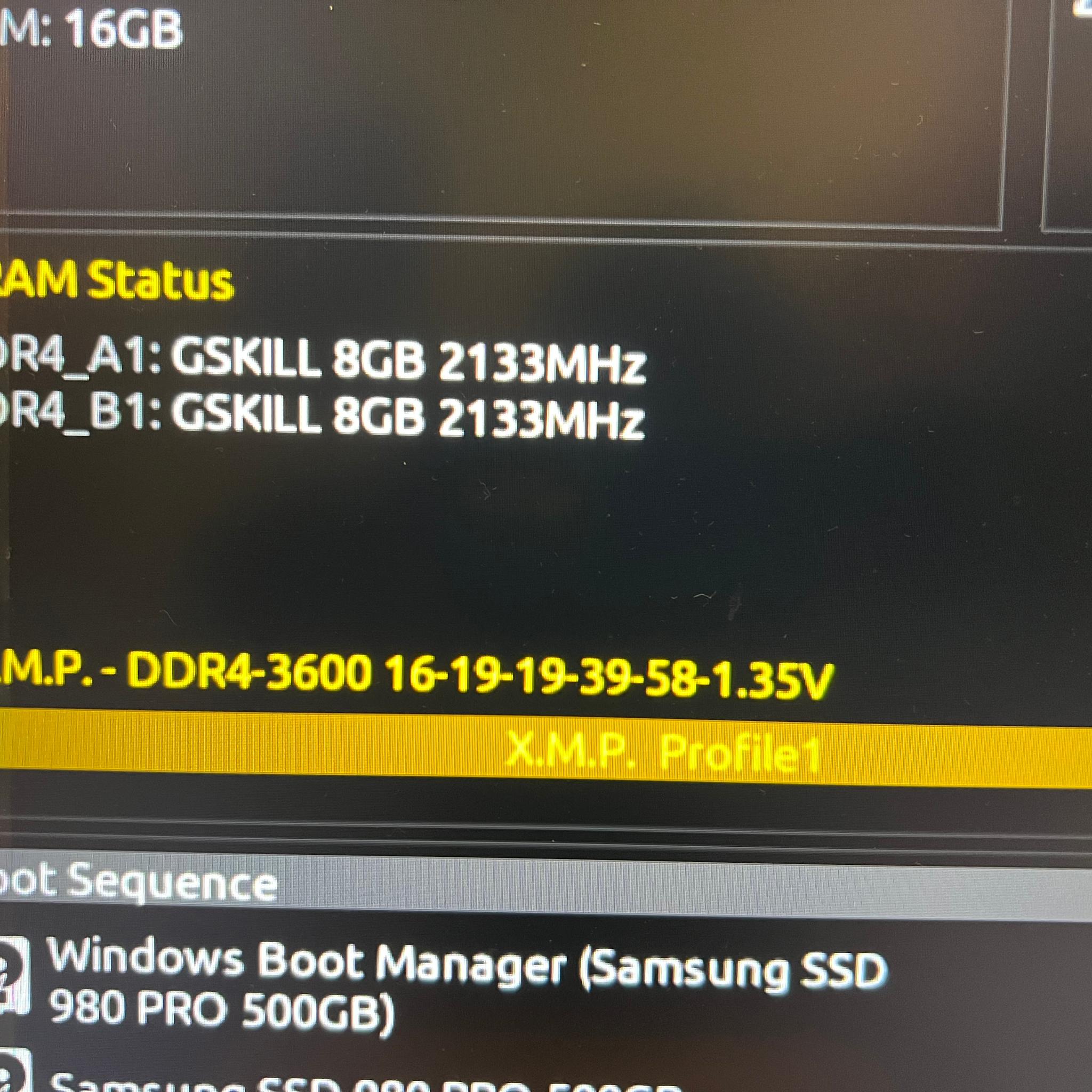 16GB (2x8GB) DDR4-3600MHz CL16 G.SKILL RAM Memory